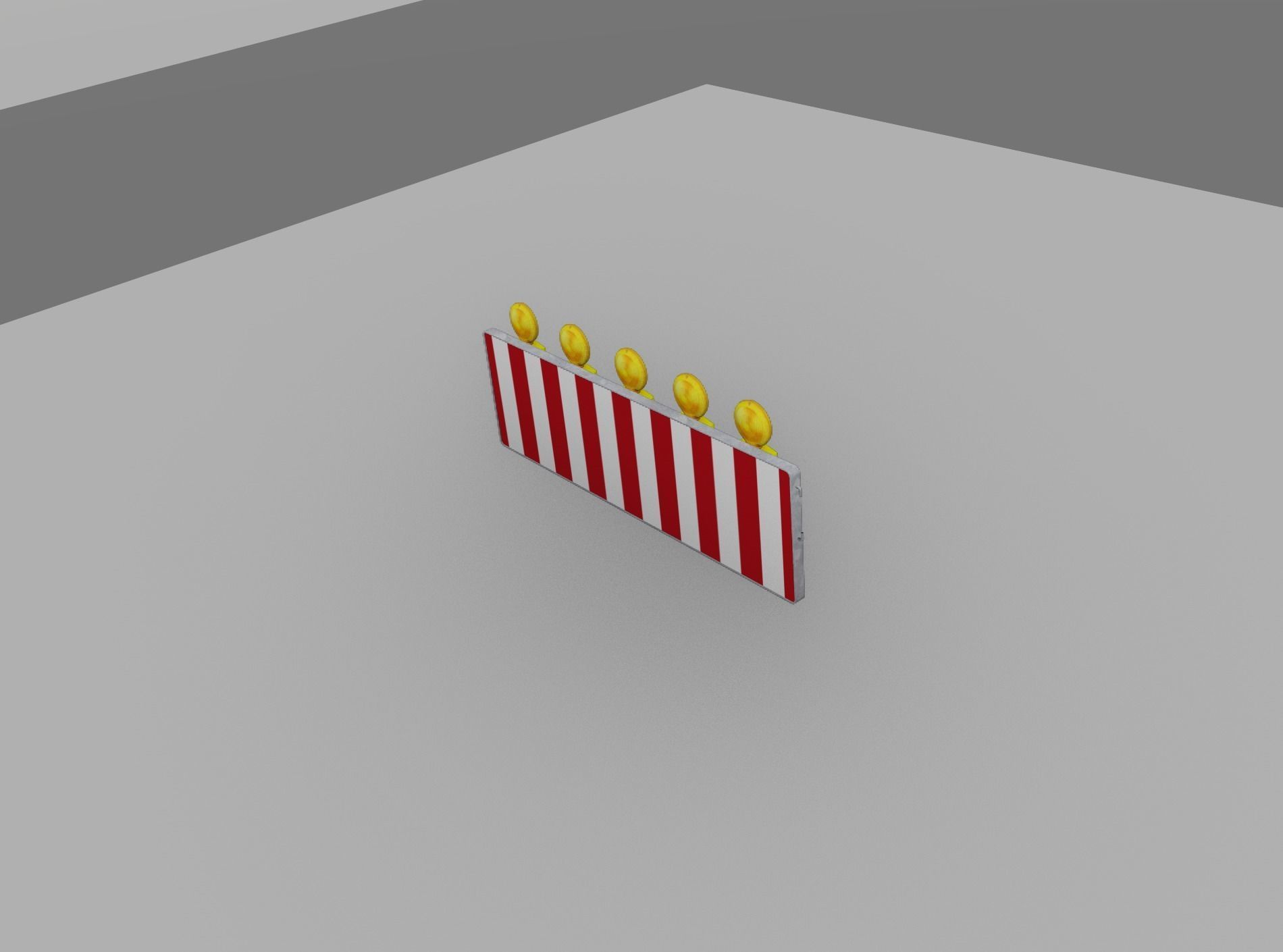 Construction Barrier 4 with warning lights 600-37 500x1600mm Low-poly 3D model_9