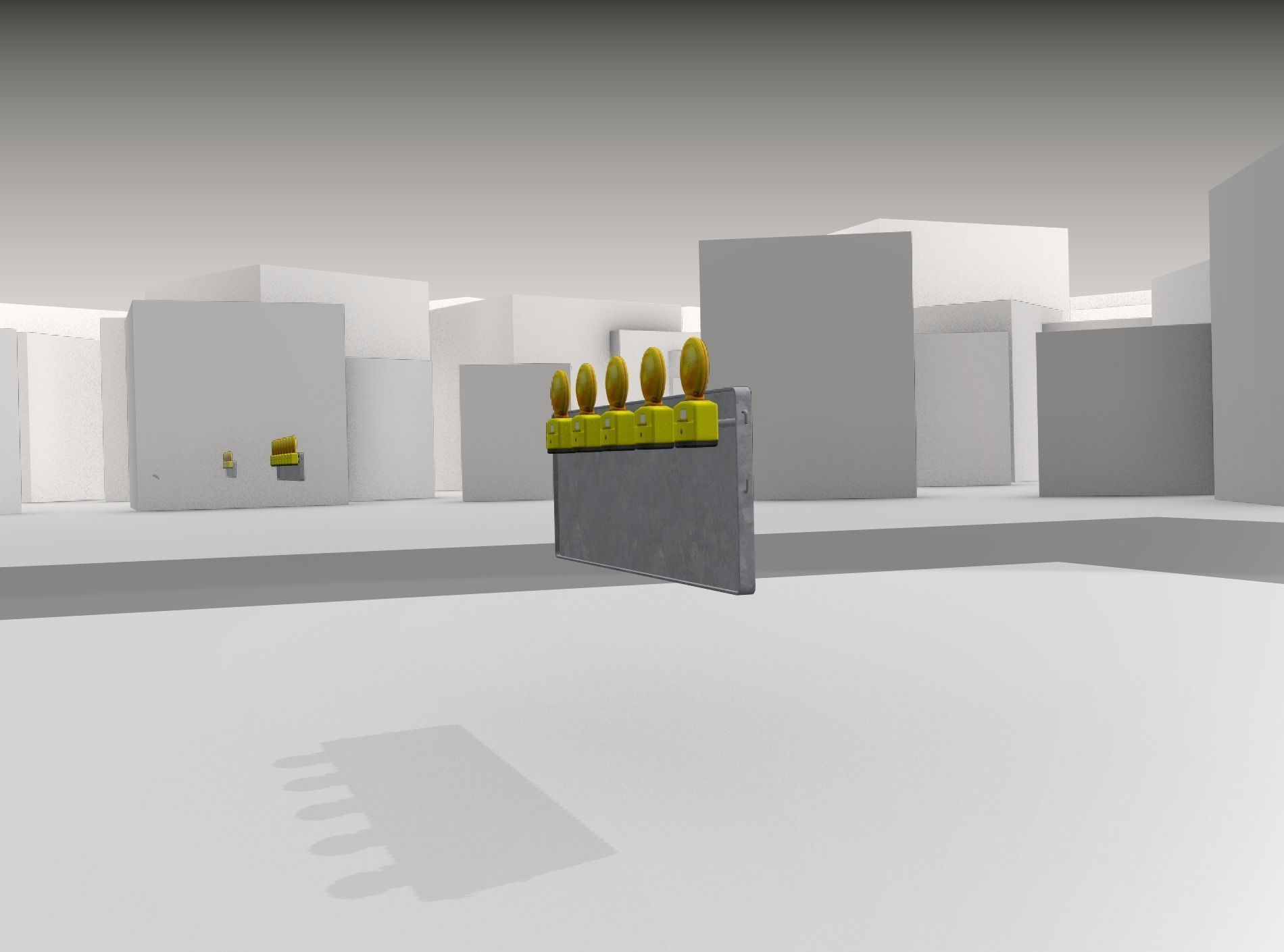 Construction Barrier 4 with warning lights 600-37 500x1600mm Low-poly 3D model_33