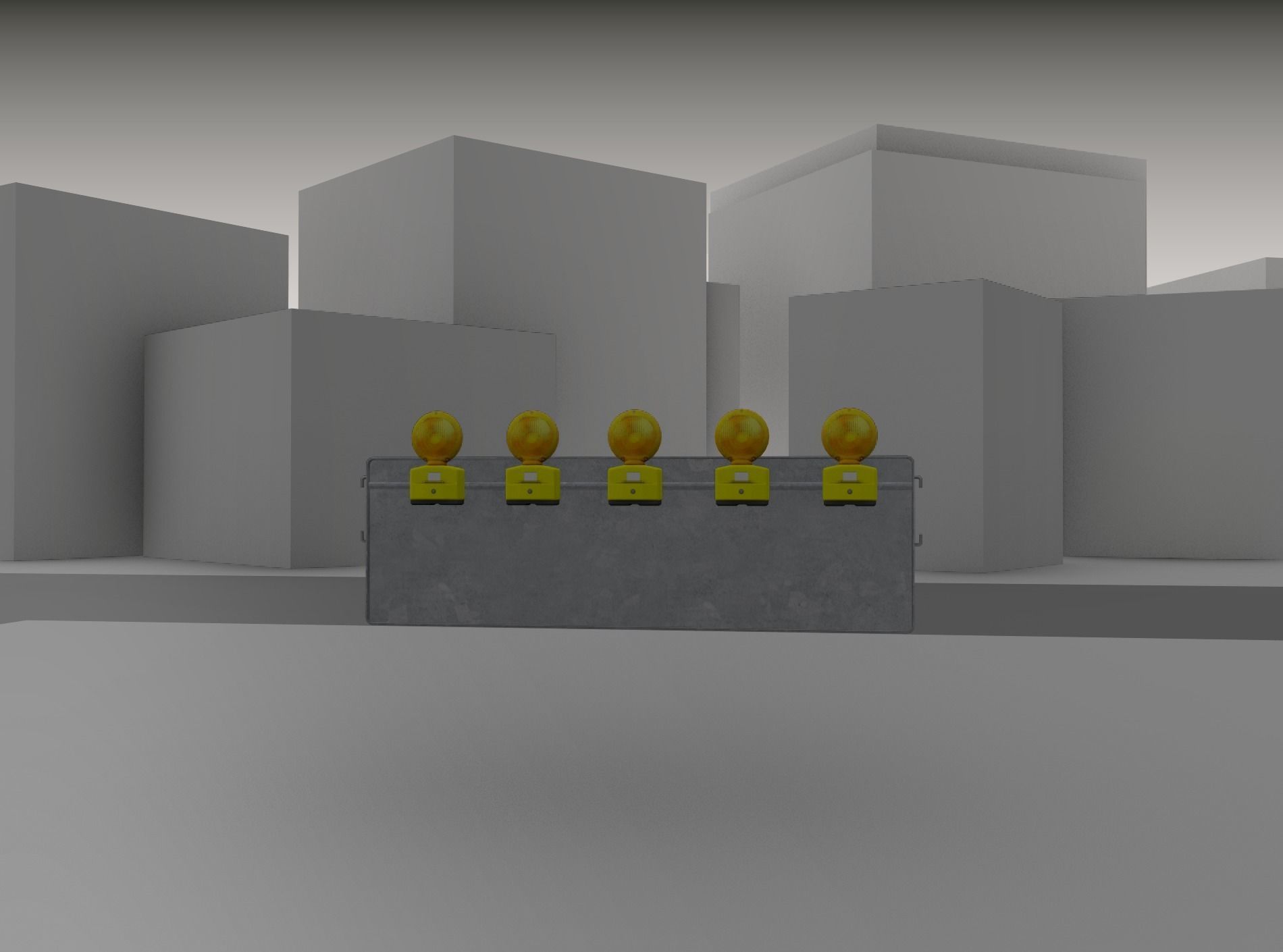 Construction Barrier 4 with warning lights 600-37 500x1600mm Low-poly 3D model_27