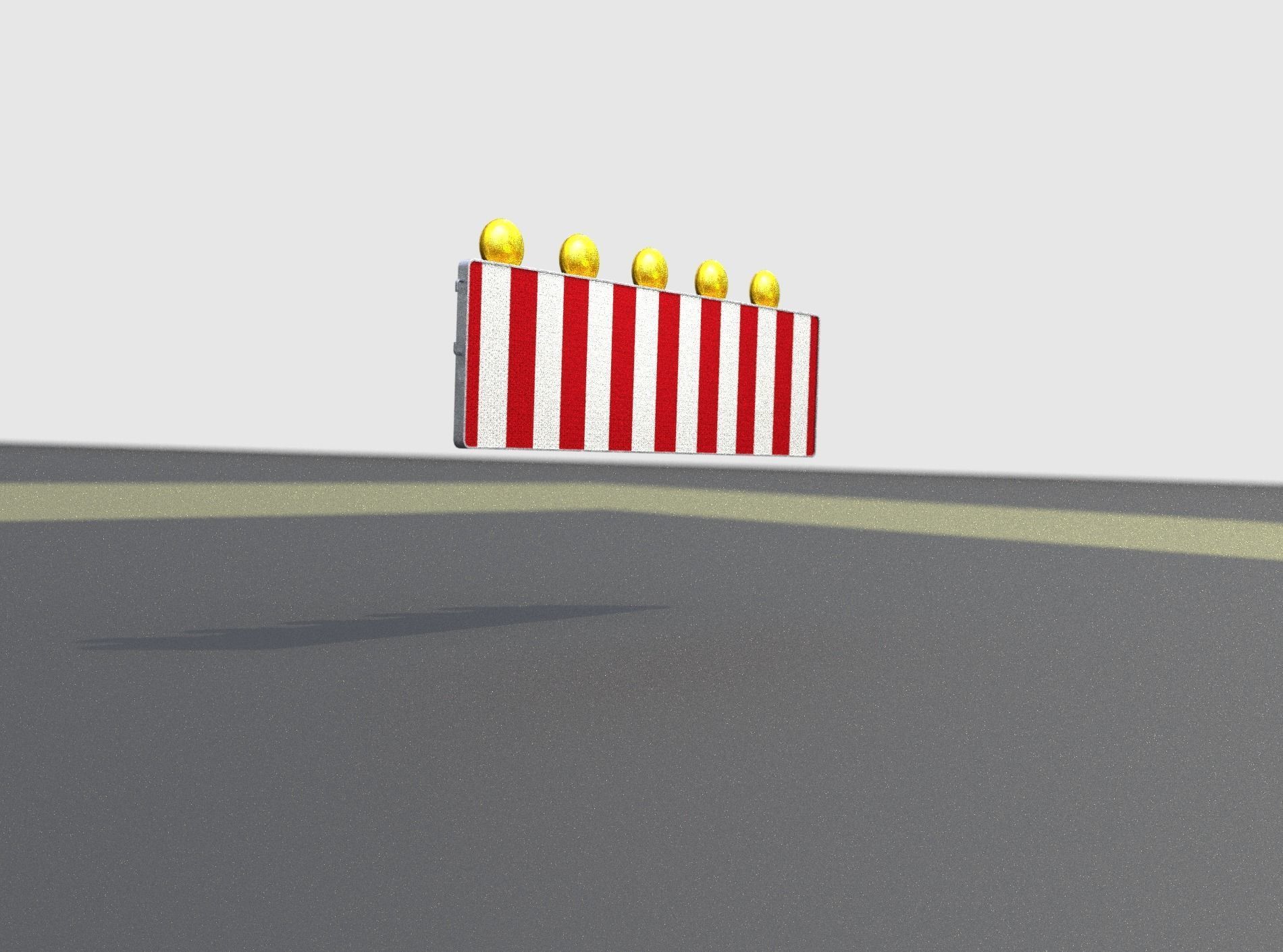 Construction Barrier 4 with warning lights 600-37 500x1600mm Low-poly 3D model_42
