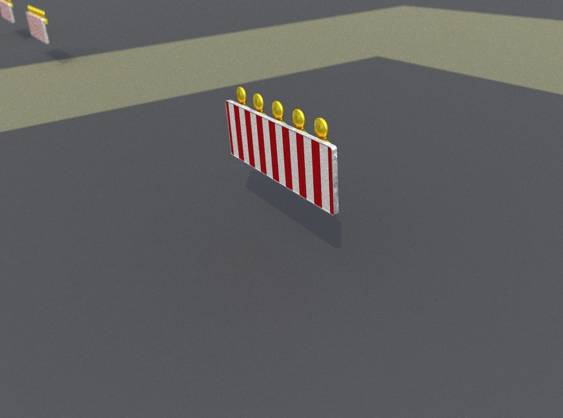 Construction Barrier 4 with warning lights 600-37 500x1600mm Low-poly 3D model_10