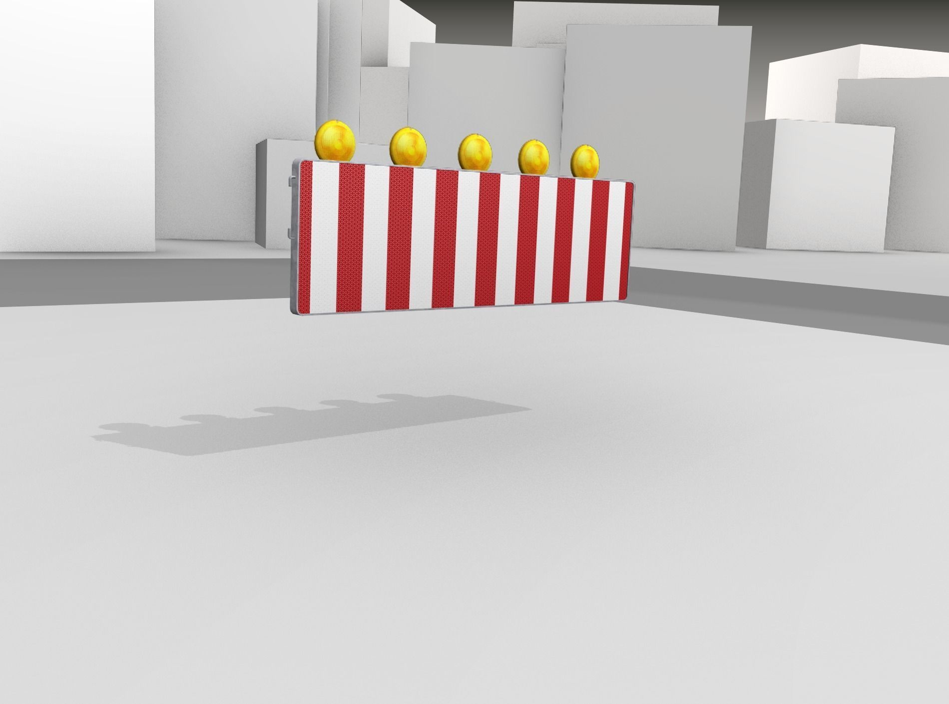 Construction Barrier 4 with warning lights 600-37 500x1600mm Low-poly 3D model_43
