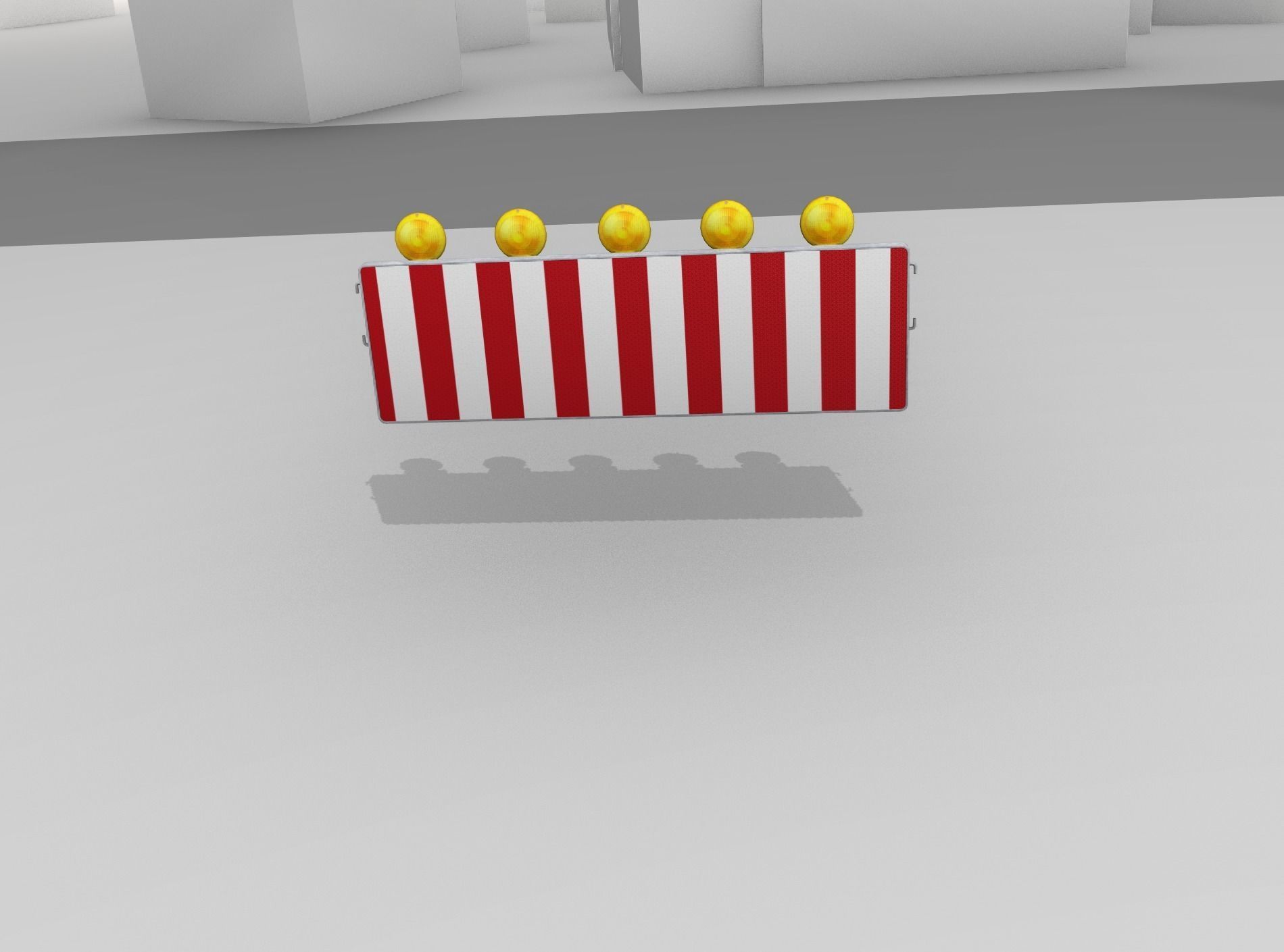Construction Barrier 4 with warning lights 600-37 500x1600mm Low-poly 3D model_49