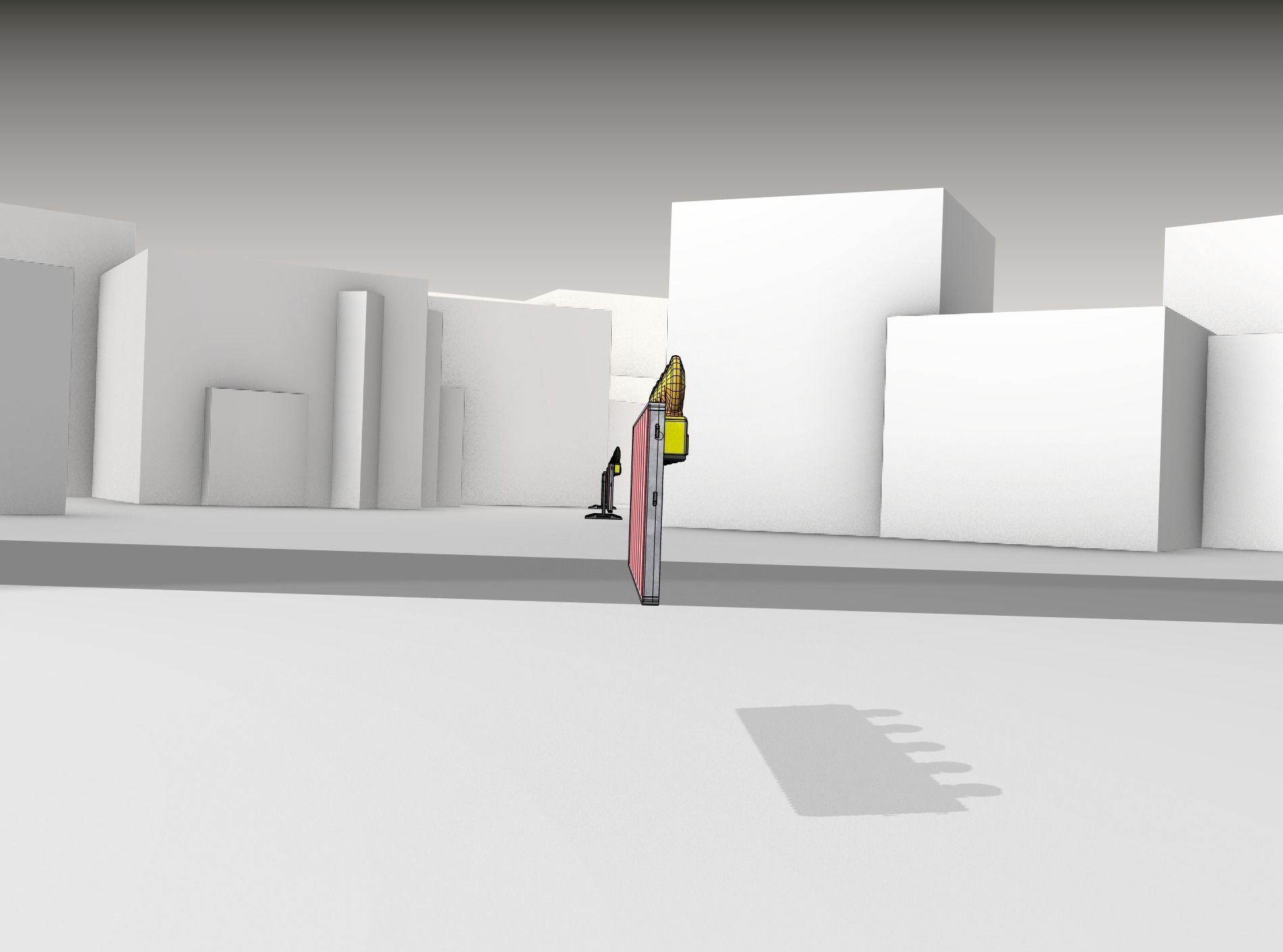 Construction Barrier 4 with warning lights 600-37 500x1600mm Low-poly 3D model_13