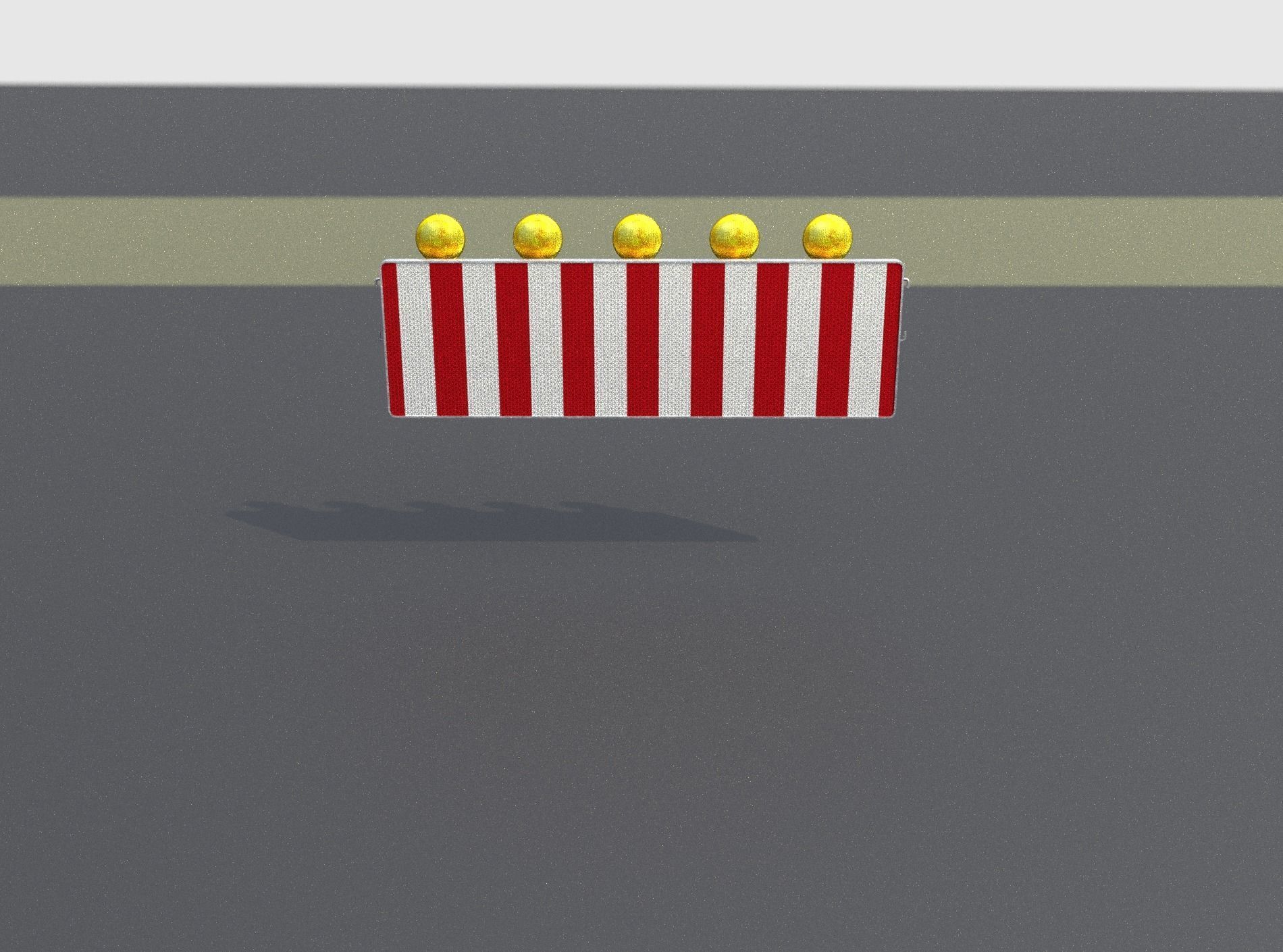 Construction Barrier 4 with warning lights 600-37 500x1600mm Low-poly 3D model_3