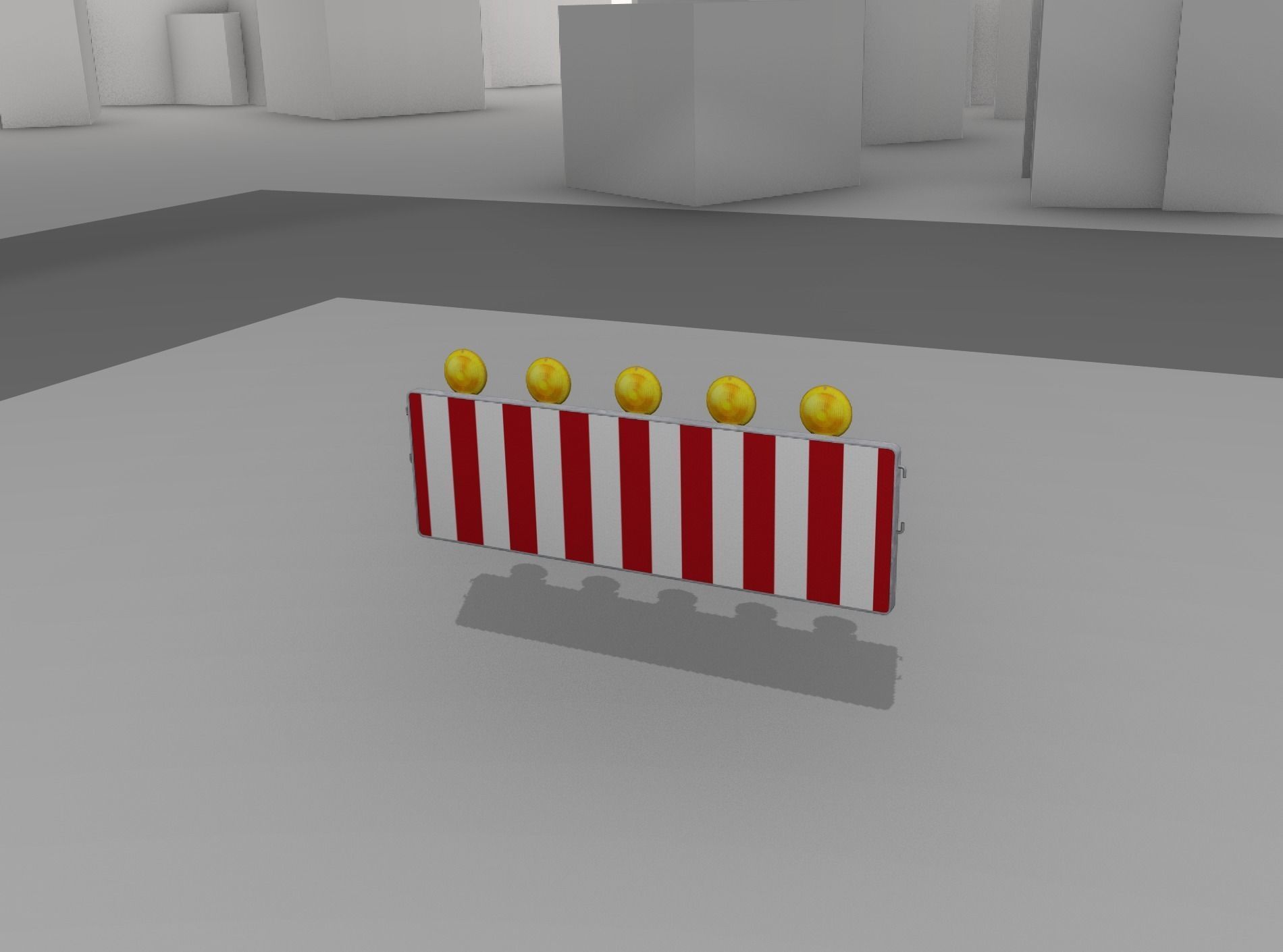Construction Barrier 4 with warning lights 600-37 500x1600mm Low-poly 3D model_7