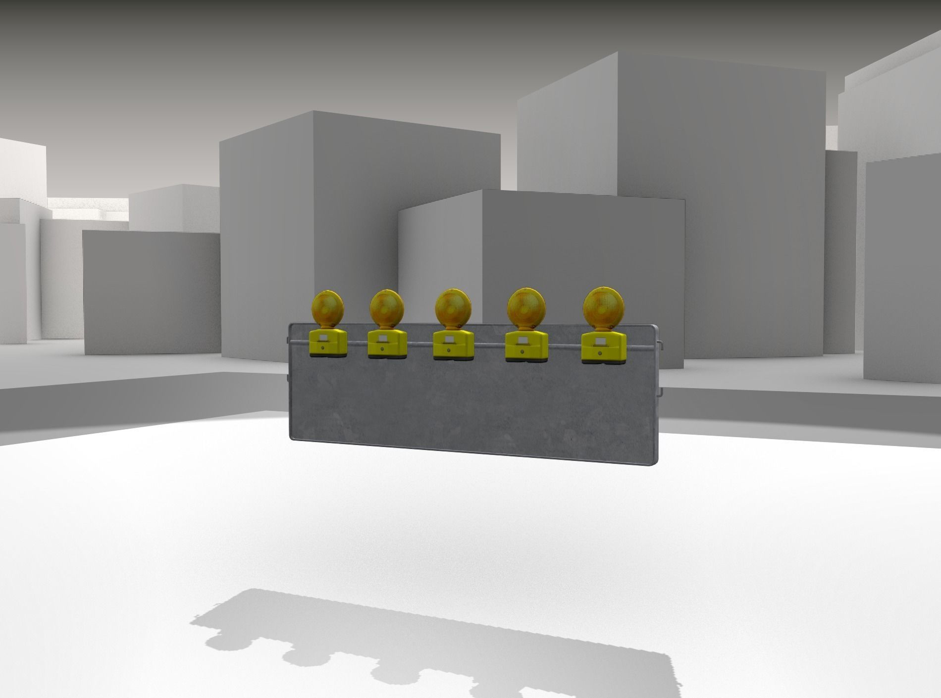 Construction Barrier 4 with warning lights 600-37 500x1600mm Low-poly 3D model_29