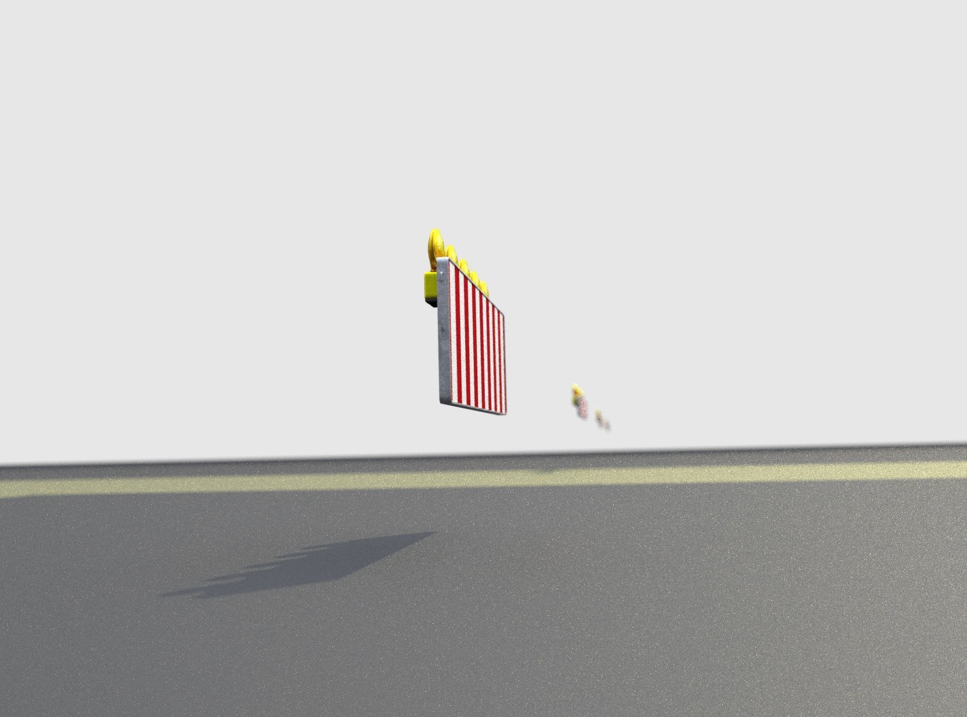 Construction Barrier 4 with warning lights 600-37 500x1600mm Low-poly 3D model_36