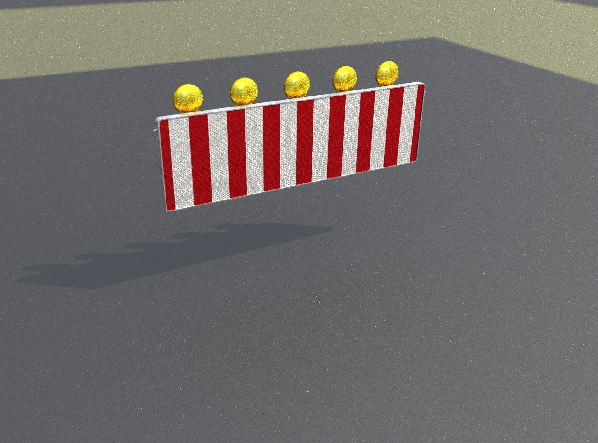 Construction Barrier 4 with warning lights 600-37 500x1600mm Low-poly 3D model_44