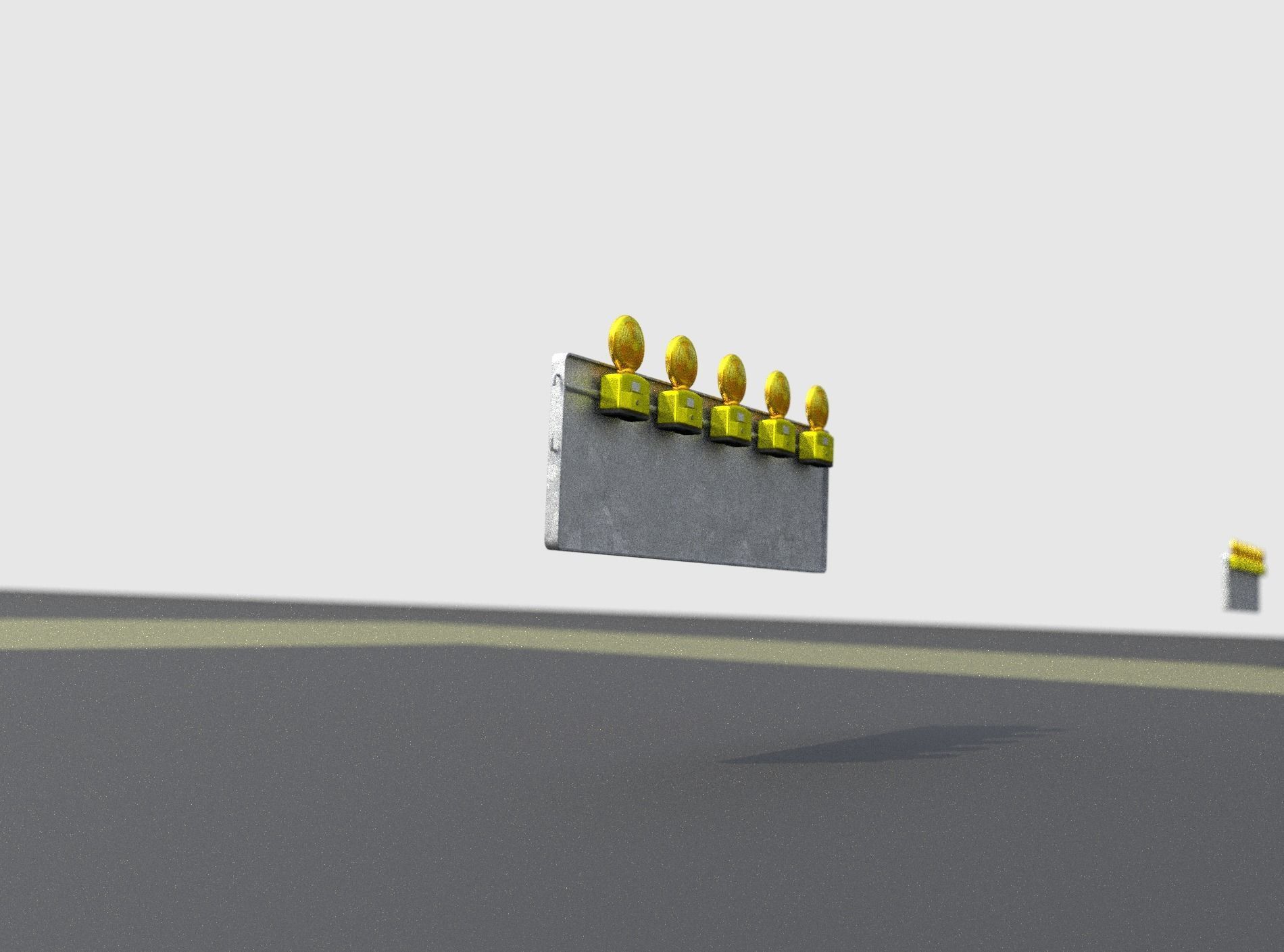 Construction Barrier 4 with warning lights 600-37 500x1600mm Low-poly 3D model_18