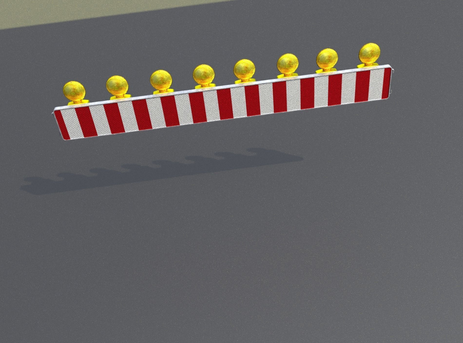 Construction Barrier 4 with warning lights 600-36 250x2400mm Low-poly 3D model_46