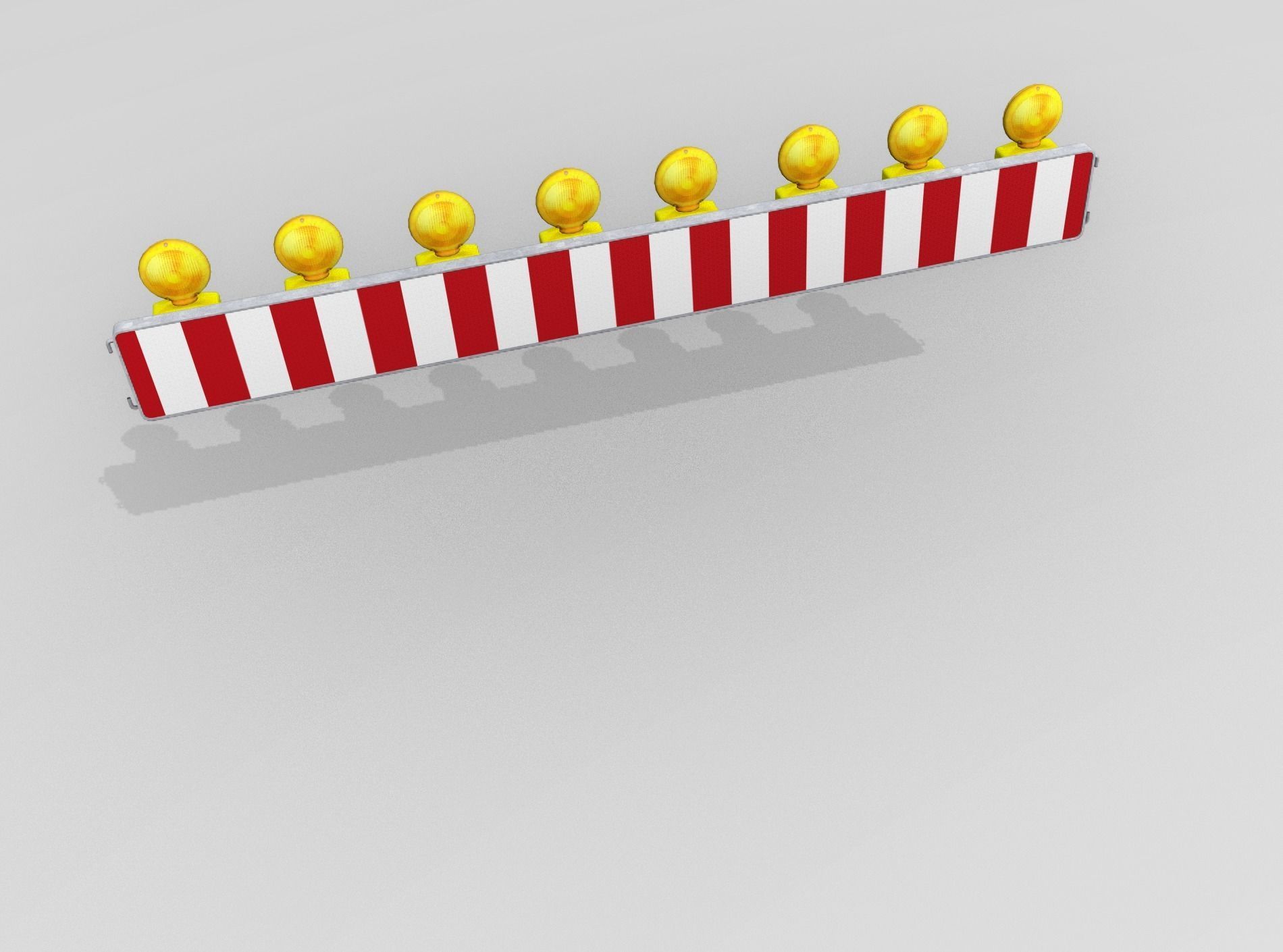 Construction Barrier 4 with warning lights 600-36 250x2400mm Low-poly 3D model_45