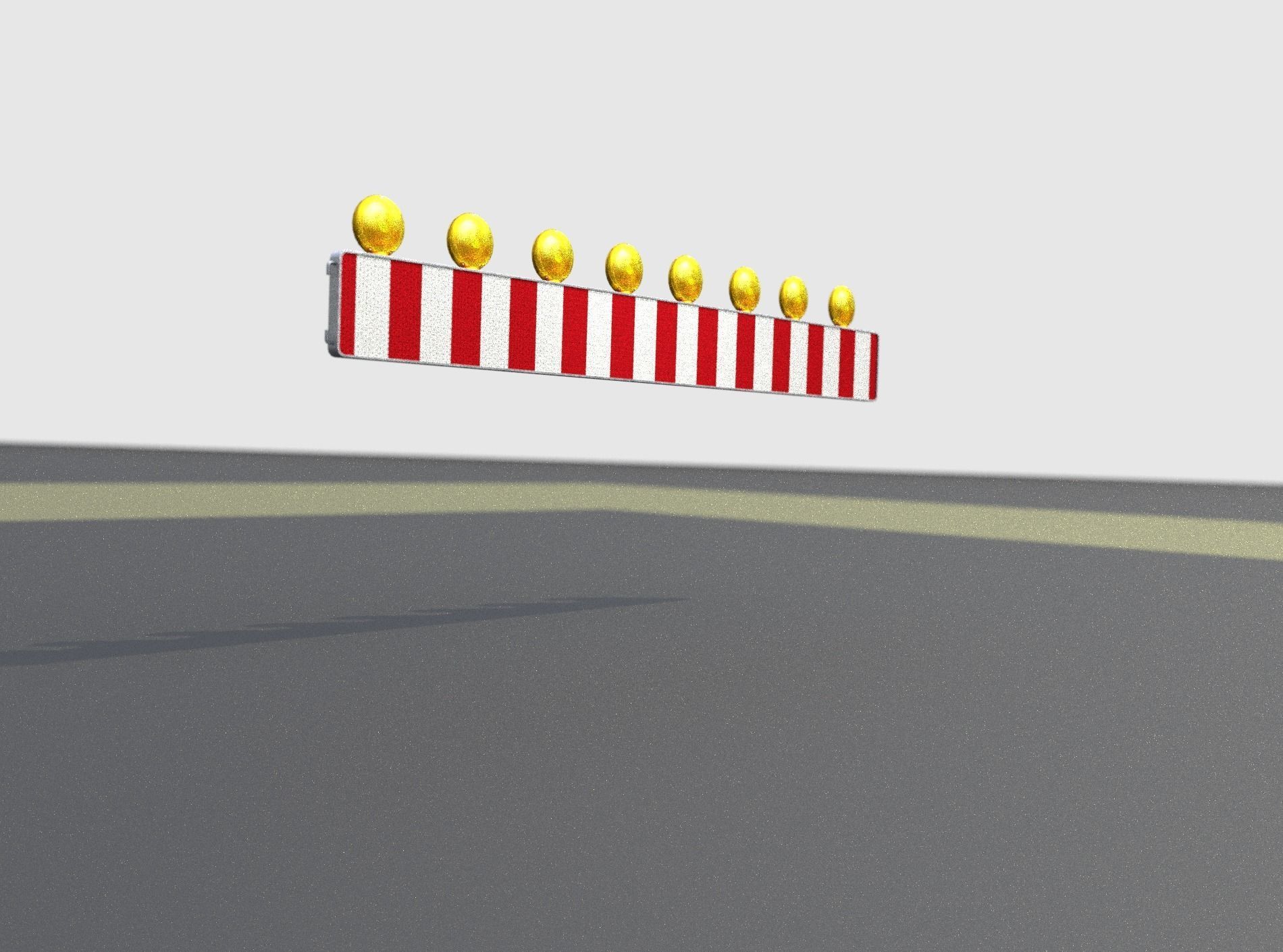 Construction Barrier 4 with warning lights 600-36 250x2400mm Low-poly 3D model_42