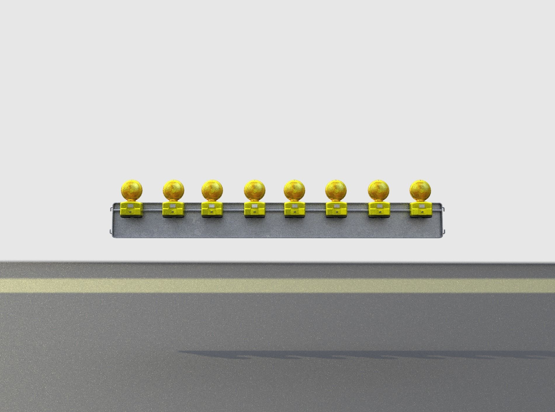 Construction Barrier 4 with warning lights 600-36 250x2400mm Low-poly 3D model_26