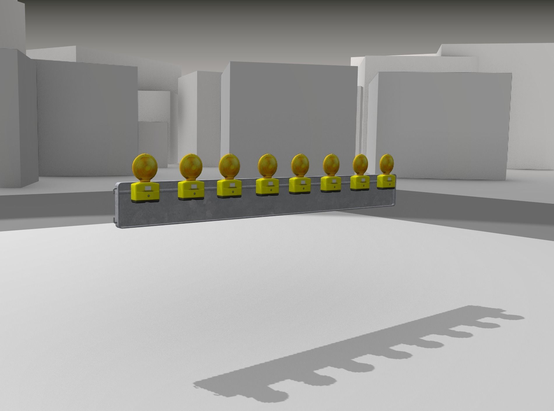 Construction Barrier 4 with warning lights 600-36 250x2400mm Low-poly 3D model_21