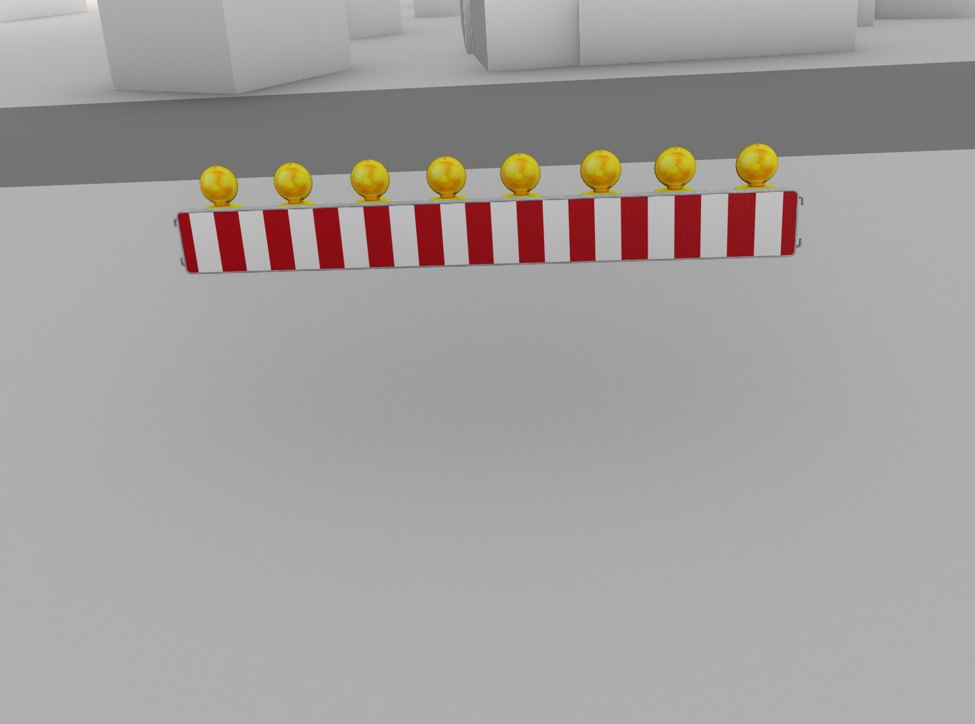 Construction Barrier 4 with warning lights 600-36 250x2400mm Low-poly 3D model_49