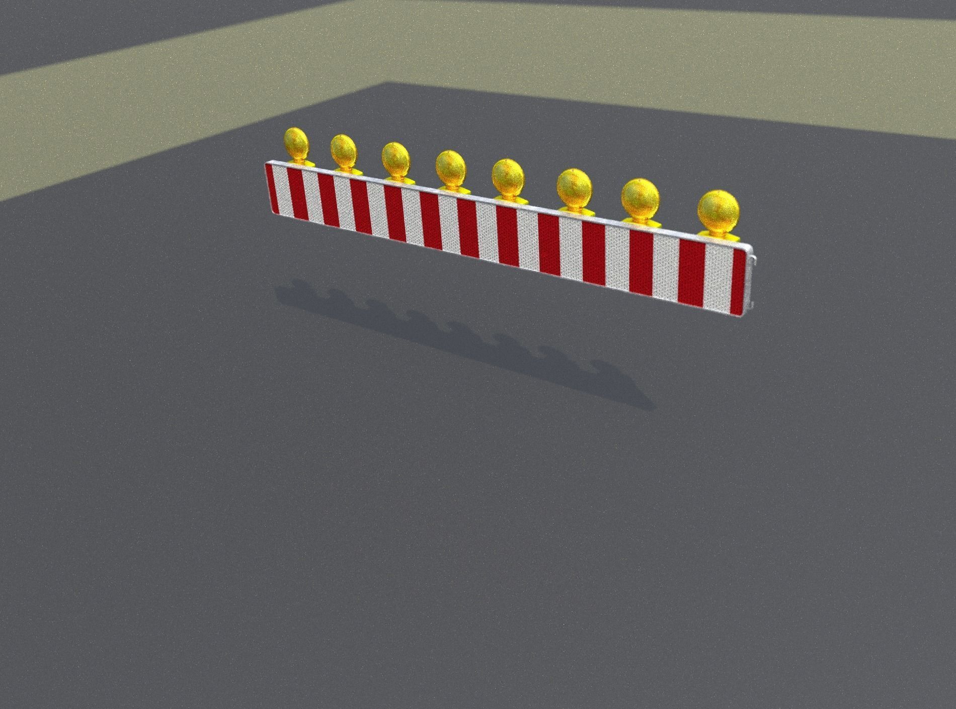 Construction Barrier 4 with warning lights 600-36 250x2400mm Low-poly 3D model_8