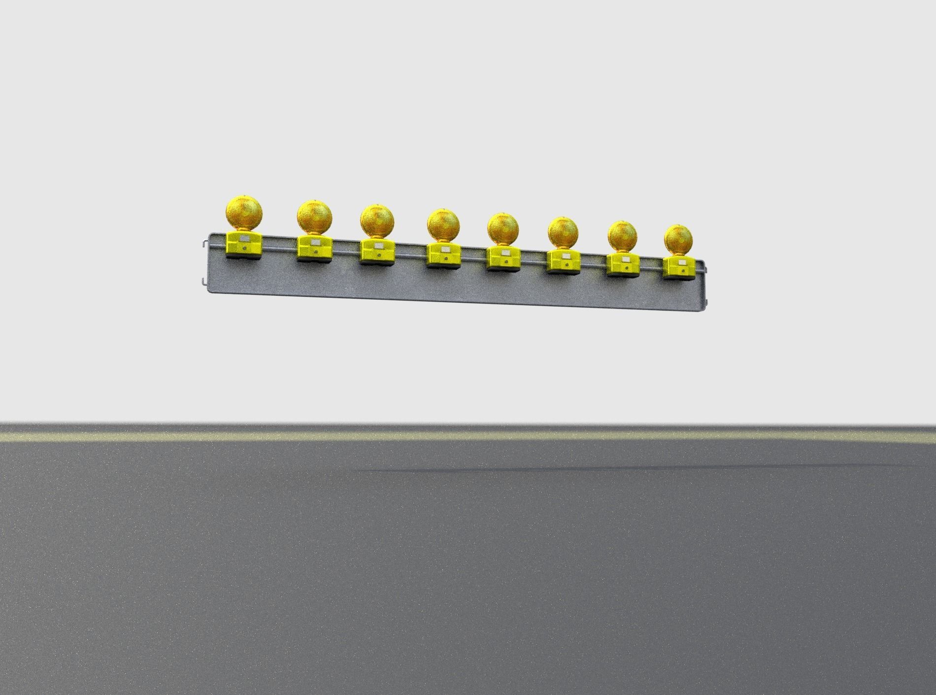 Construction Barrier 4 with warning lights 600-36 250x2400mm Low-poly 3D model_24