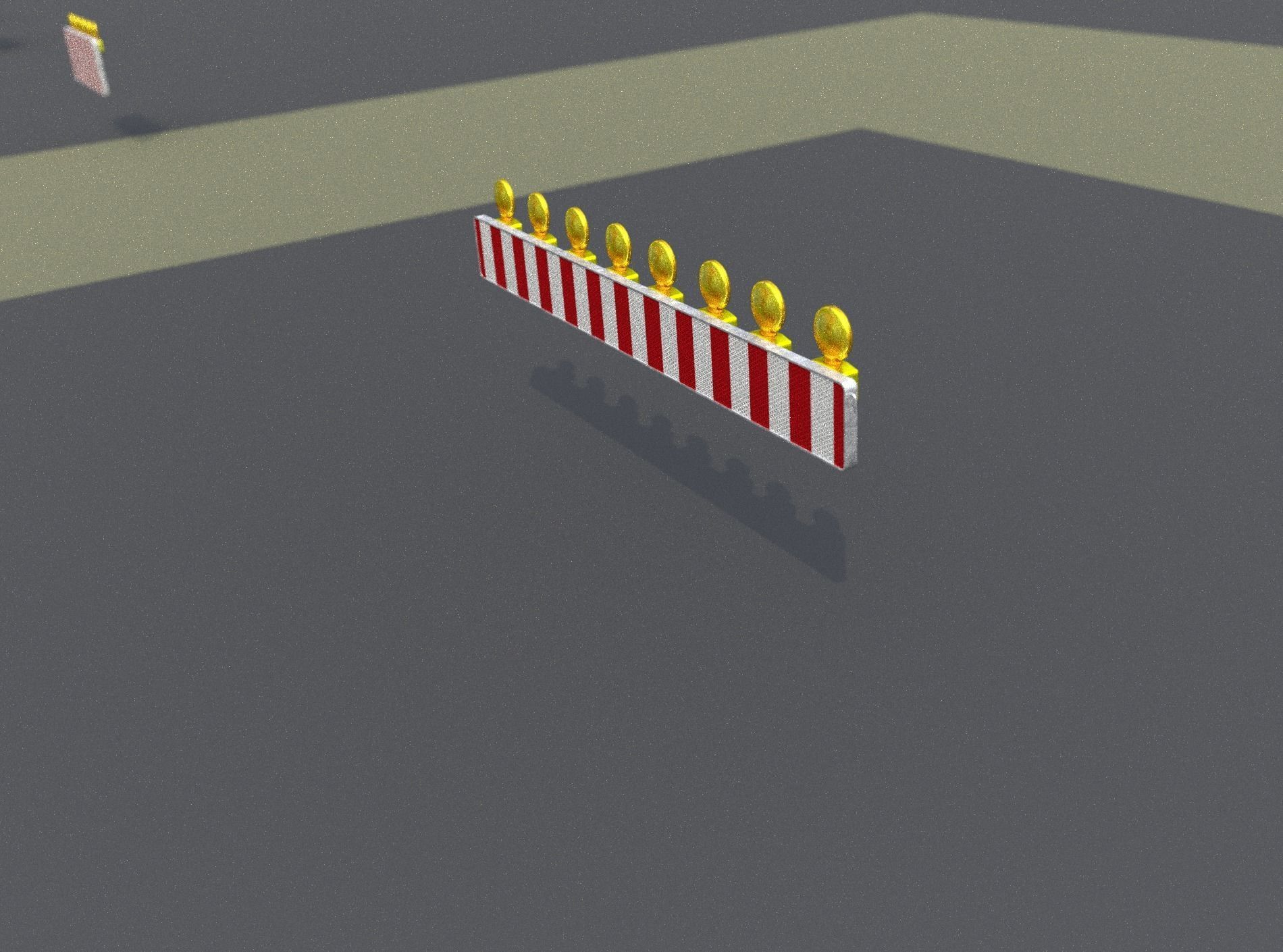 Construction Barrier 4 with warning lights 600-36 250x2400mm Low-poly 3D model_10