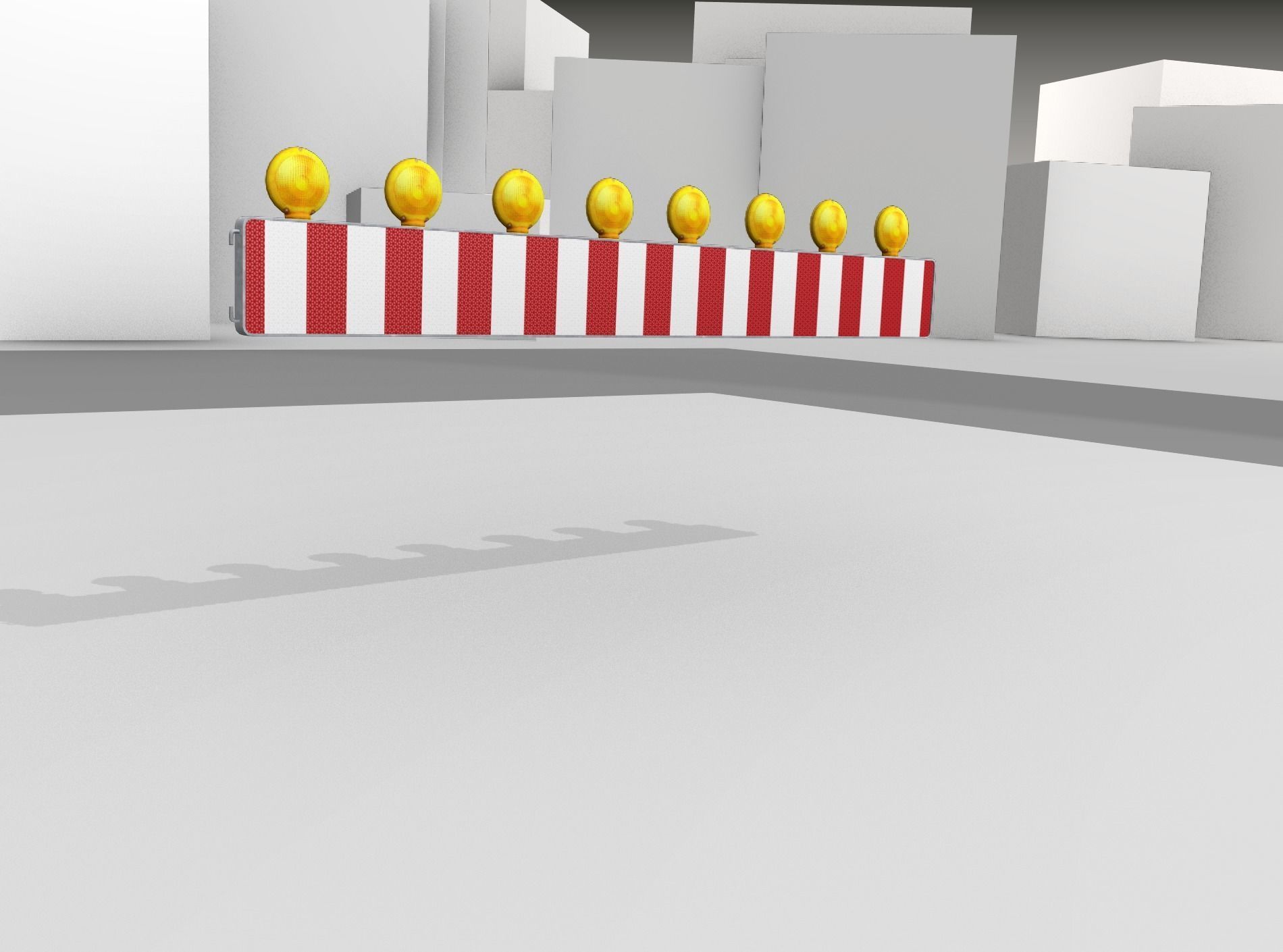 Construction Barrier 4 with warning lights 600-36 250x2400mm Low-poly 3D model_43