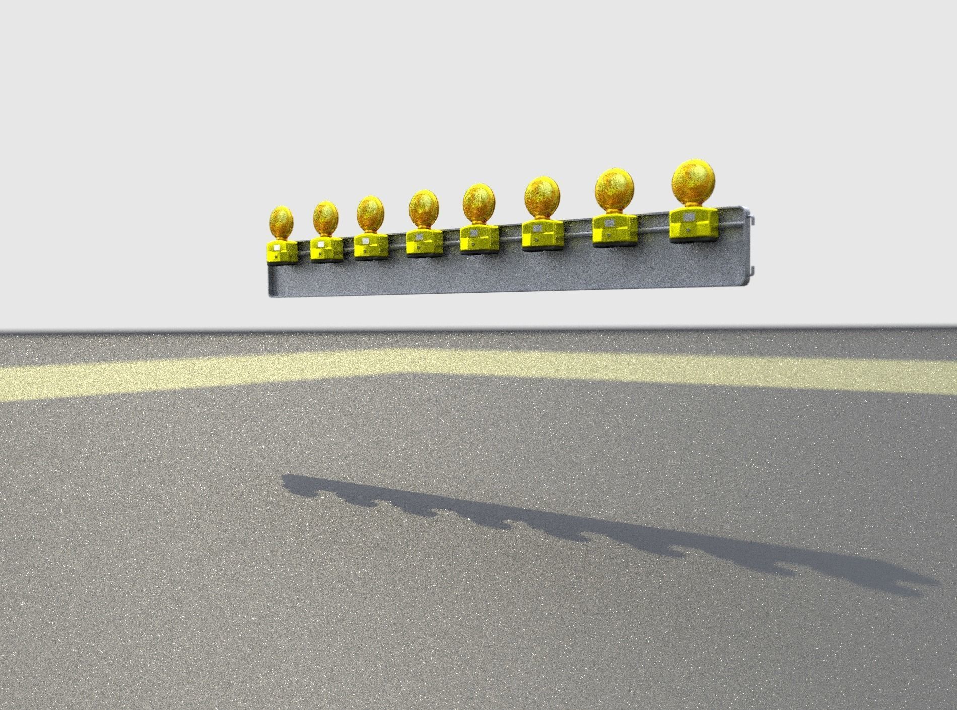 Construction Barrier 4 with warning lights 600-36 250x2400mm Low-poly 3D model_30