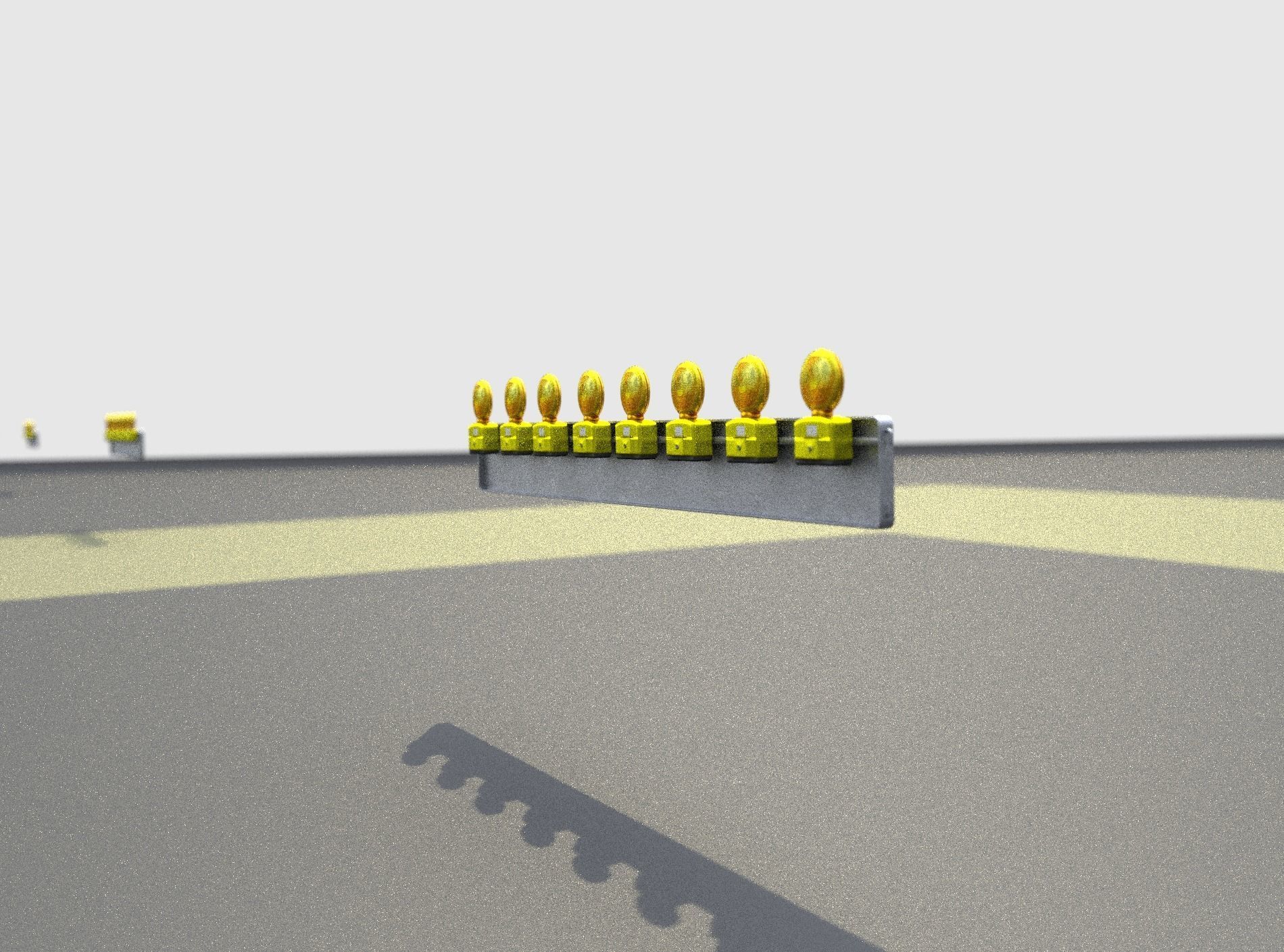 Construction Barrier 4 with warning lights 600-36 250x2400mm Low-poly 3D model_32