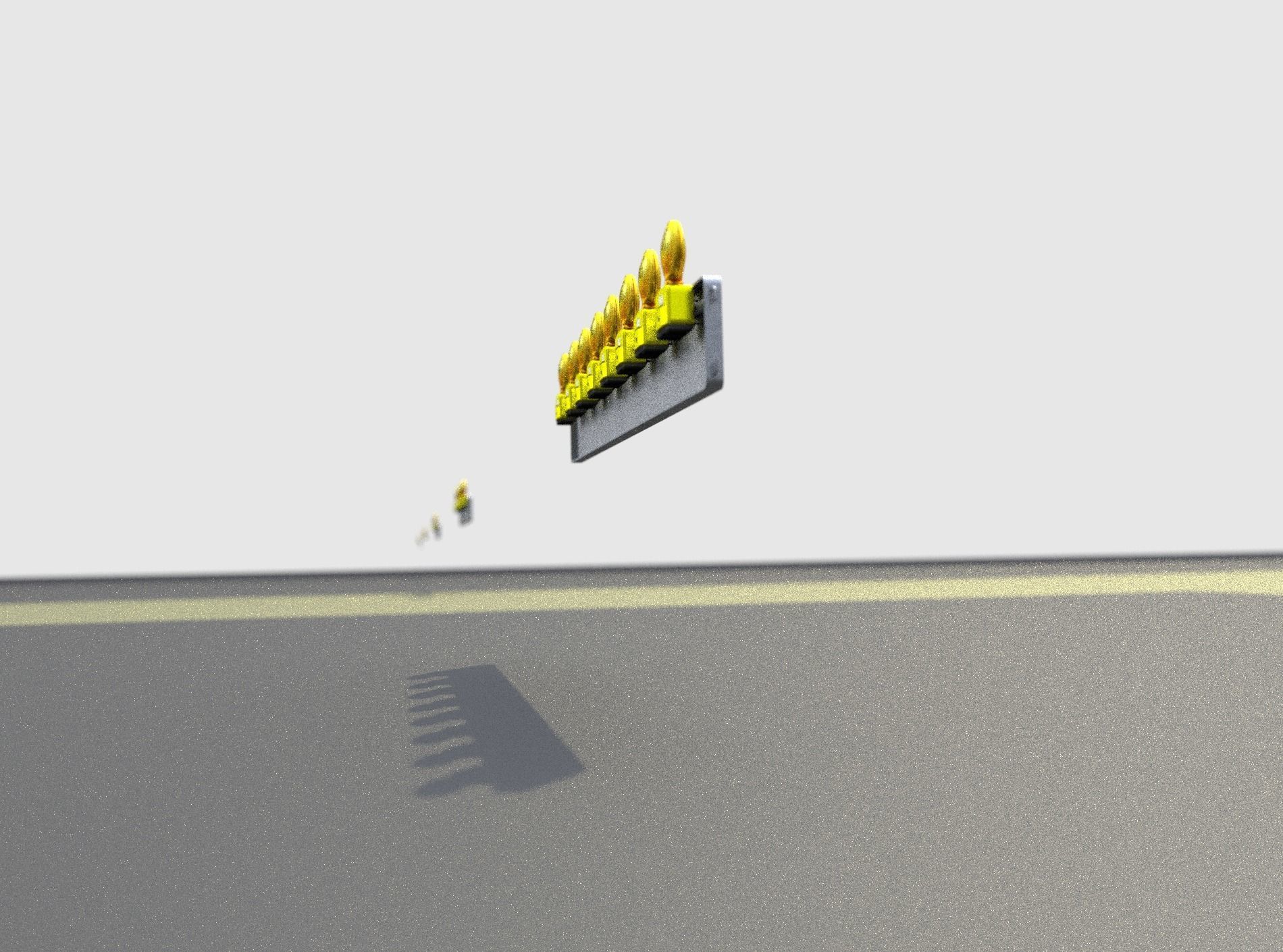 Construction Barrier 4 with warning lights 600-36 250x2400mm Low-poly 3D model_34