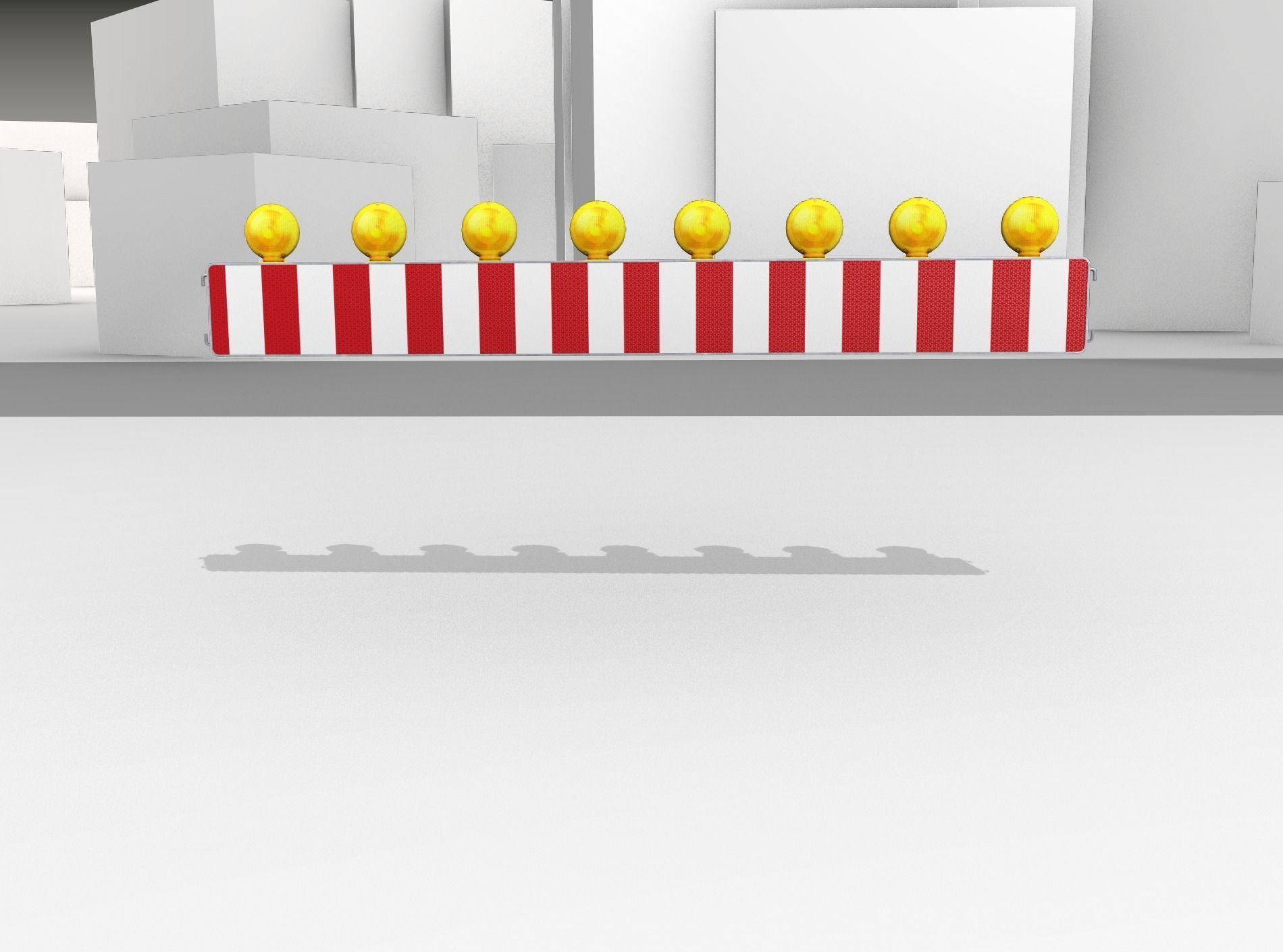 Construction Barrier 4 with warning lights 600-36 250x2400mm Low-poly 3D model_4