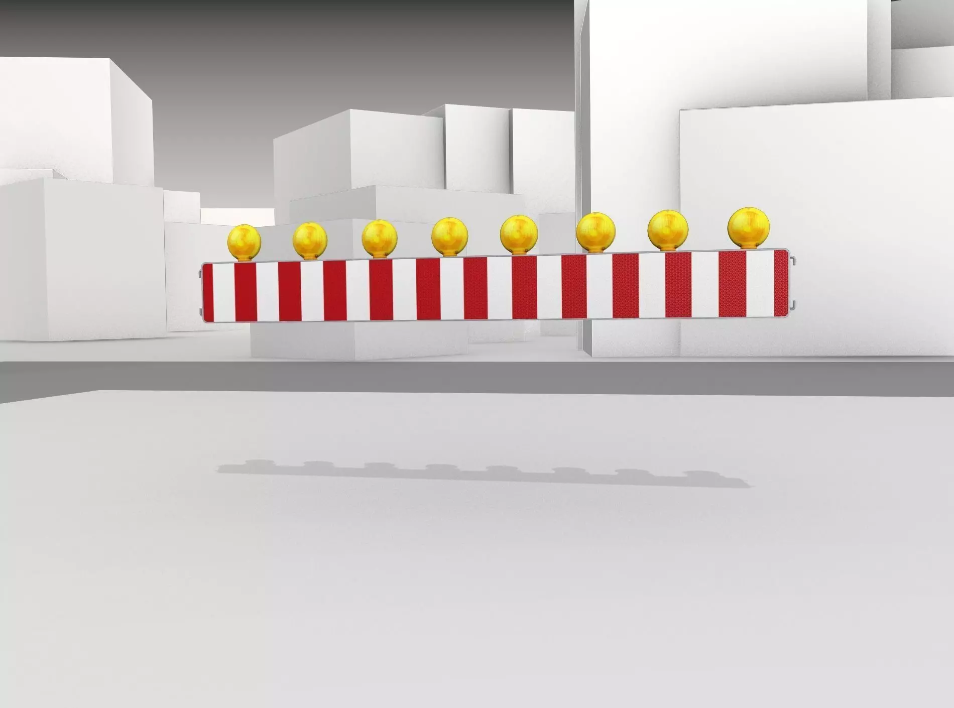 Construction Barrier 4 with warning lights 600-36 250x2400mm Low-poly 3D model_0