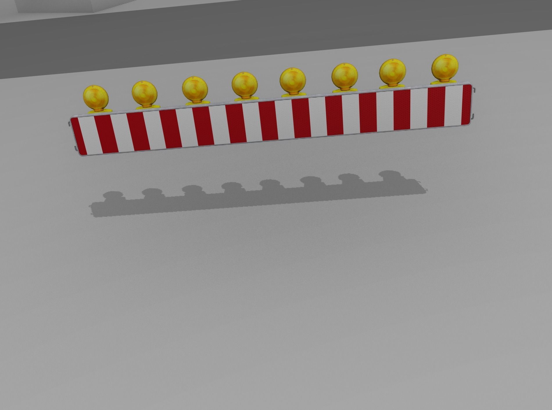 Construction Barrier 4 with warning lights 600-36 250x2400mm Low-poly 3D model_47
