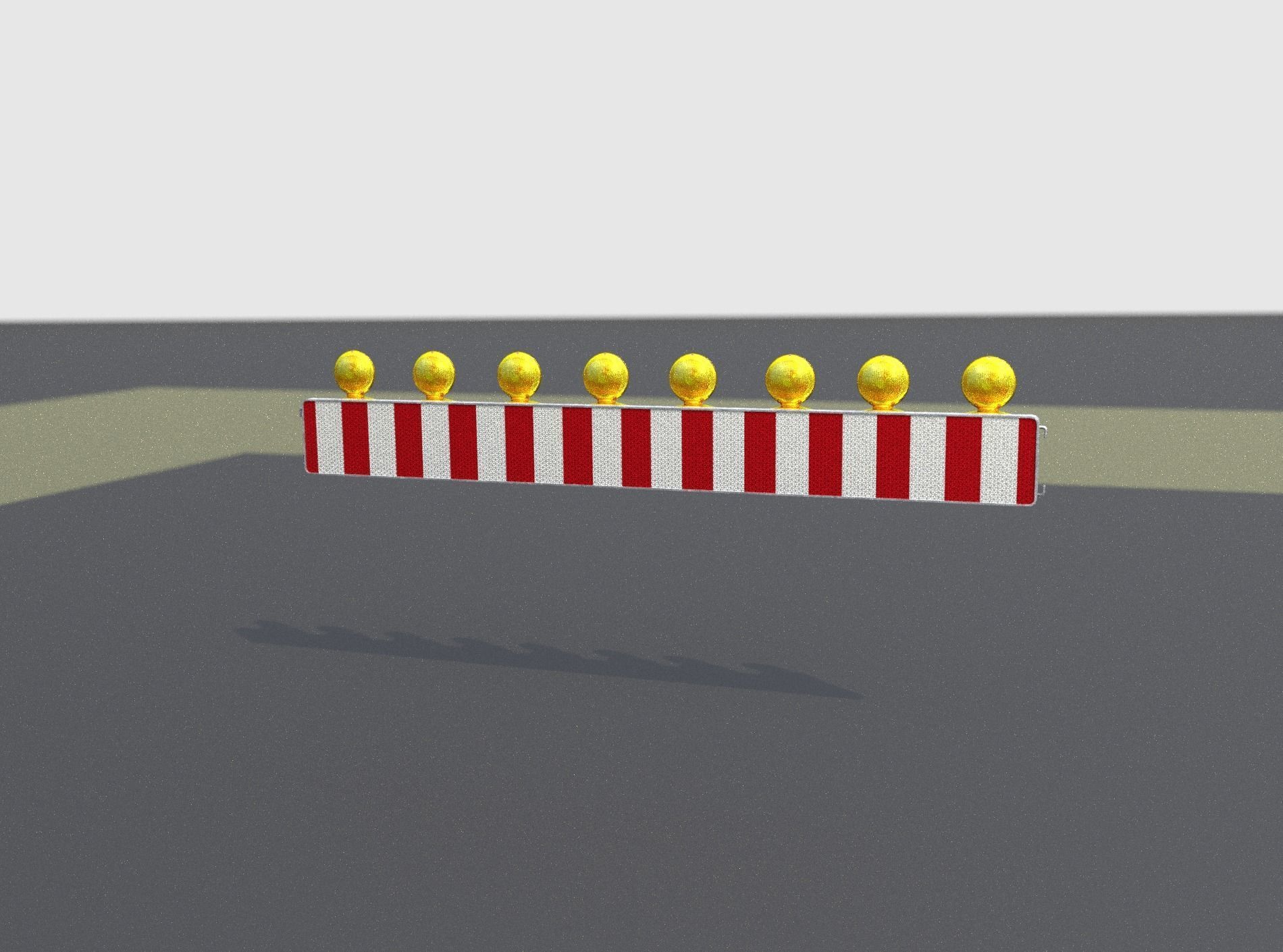Construction Barrier 4 with warning lights 600-36 250x2400mm Low-poly 3D model_6