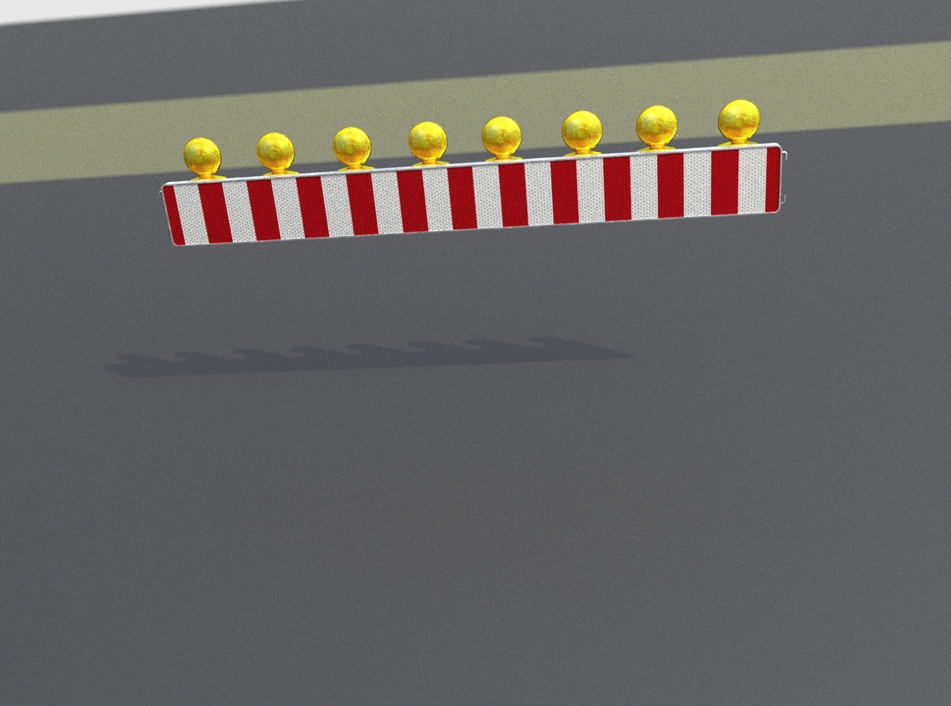 Construction Barrier 4 with warning lights 600-36 250x2400mm Low-poly 3D model_48
