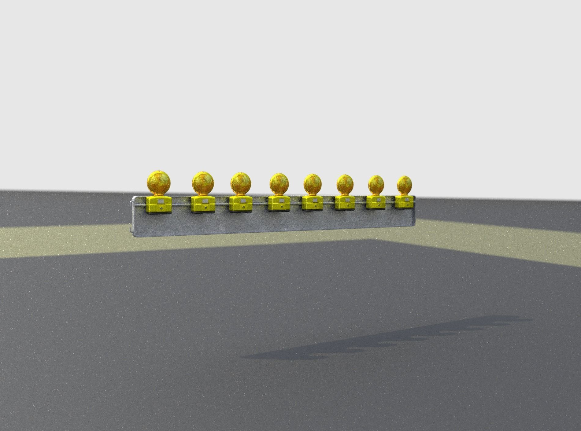 Construction Barrier 4 with warning lights 600-36 250x2400mm Low-poly 3D model_22