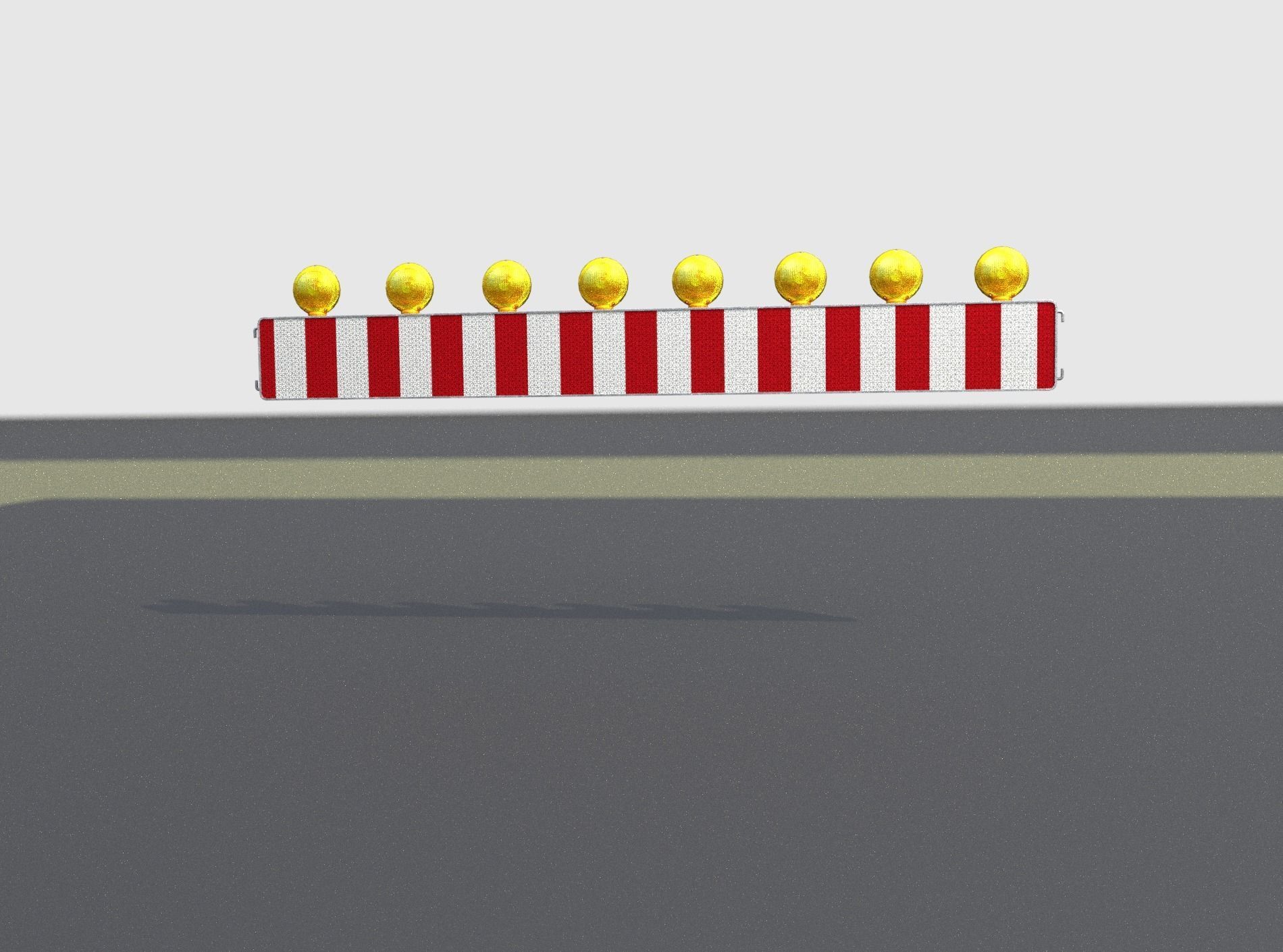 Construction Barrier 4 with warning lights 600-36 250x2400mm Low-poly 3D model_5