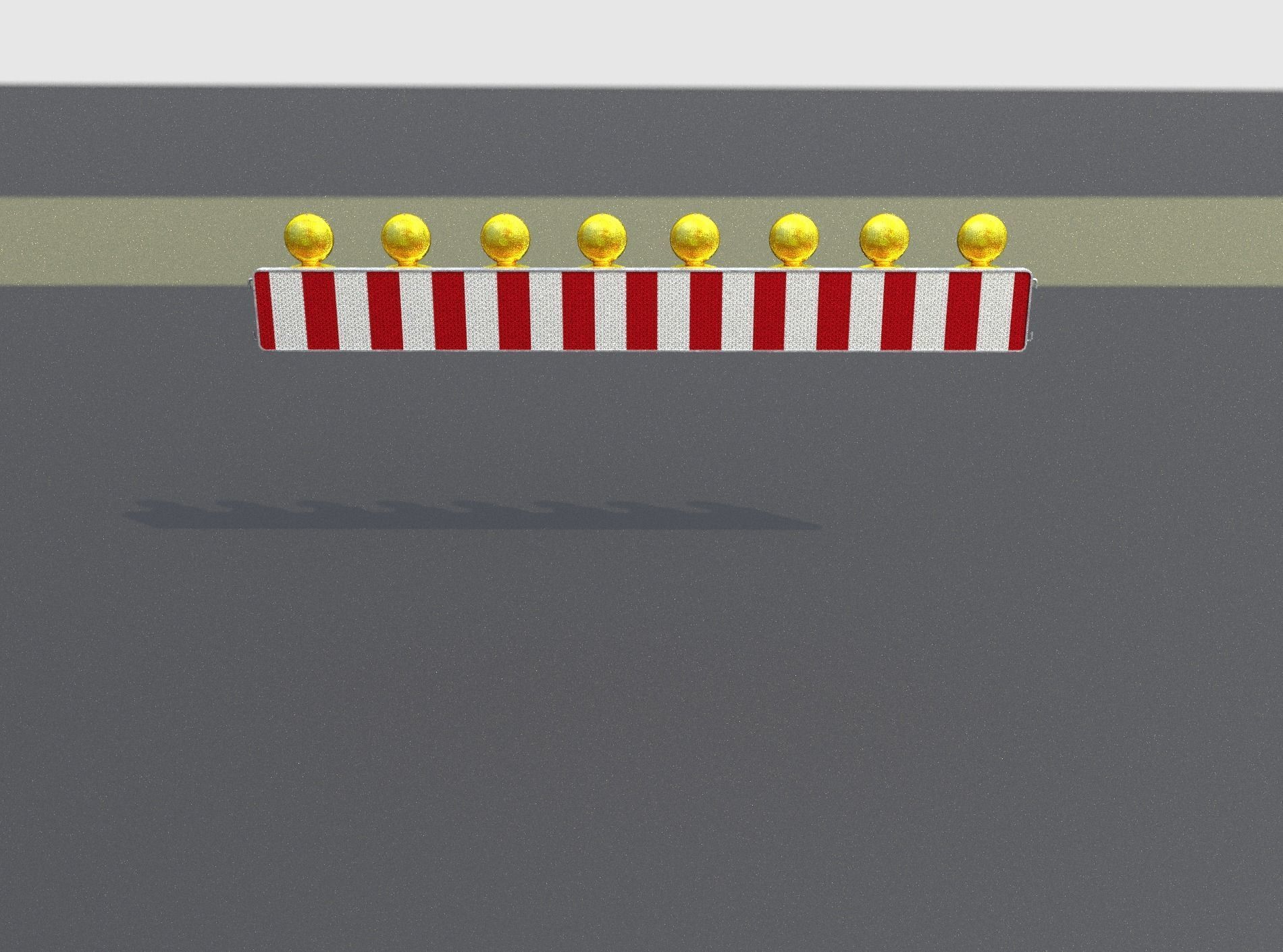 Construction Barrier 4 with warning lights 600-36 250x2400mm Low-poly 3D model_3