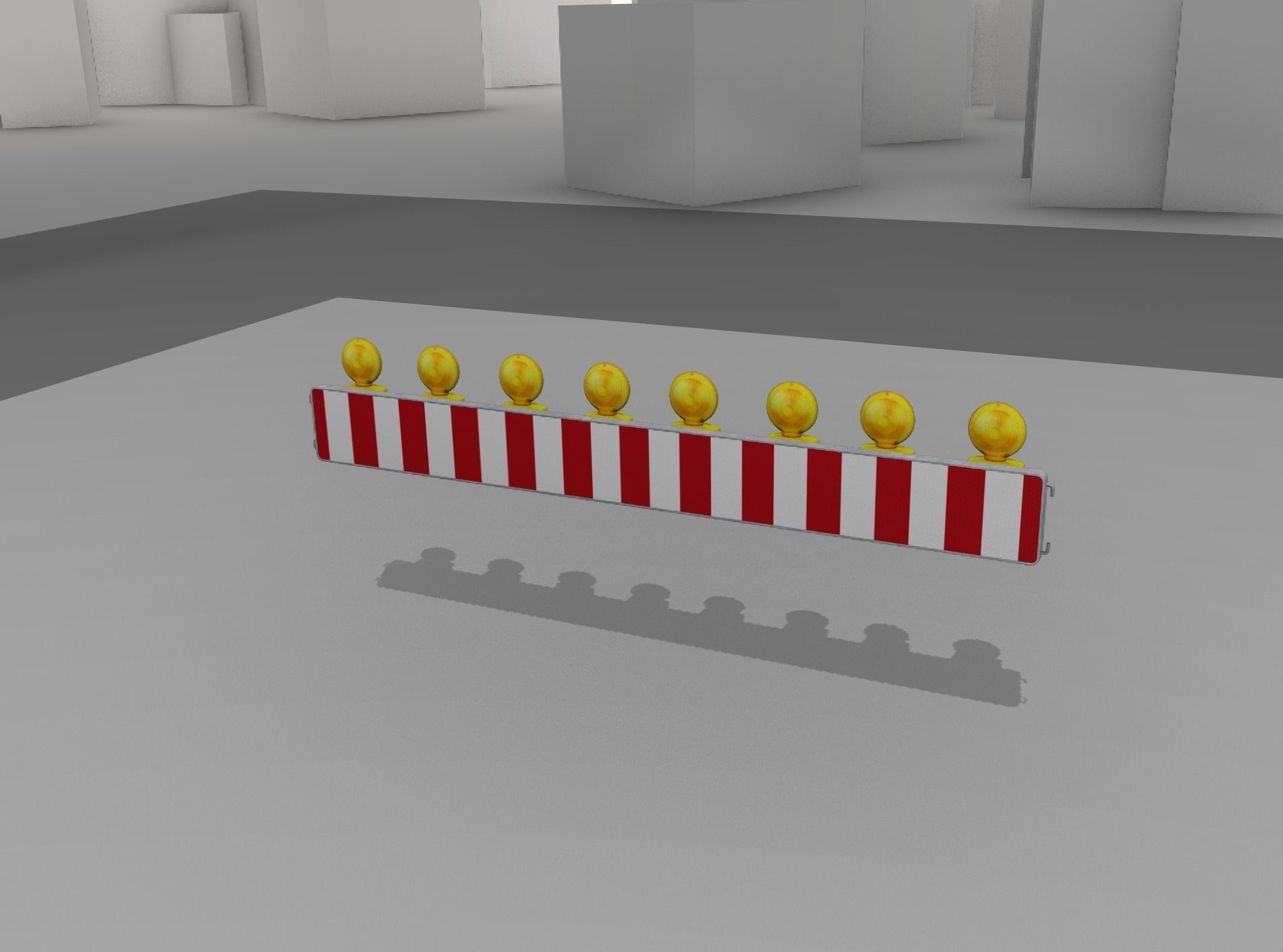 Construction Barrier 4 with warning lights 600-36 250x2400mm Low-poly 3D model_7