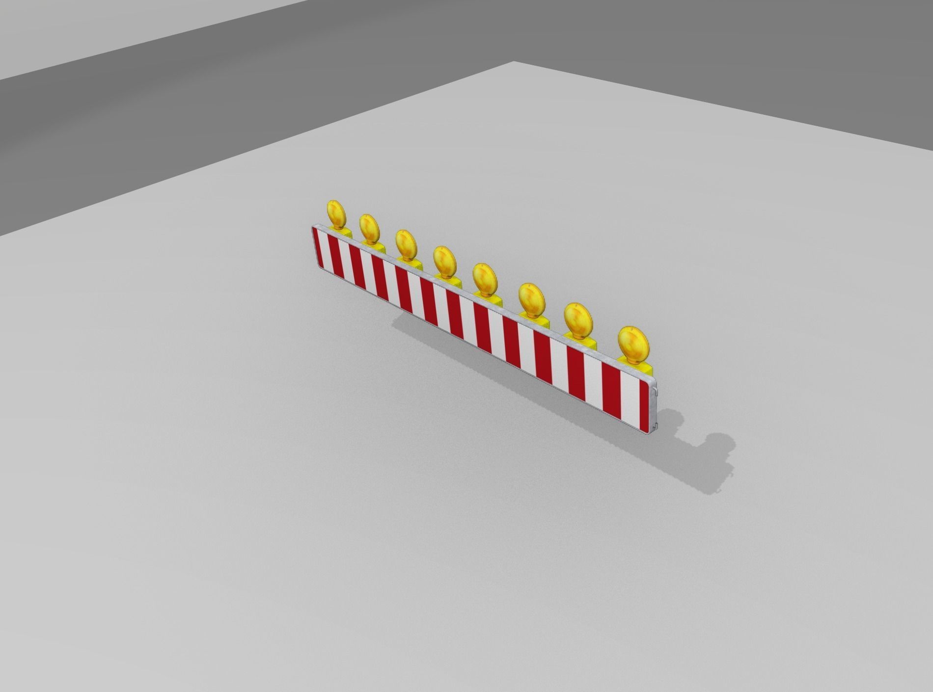 Construction Barrier 4 with warning lights 600-36 250x2400mm Low-poly 3D model_9
