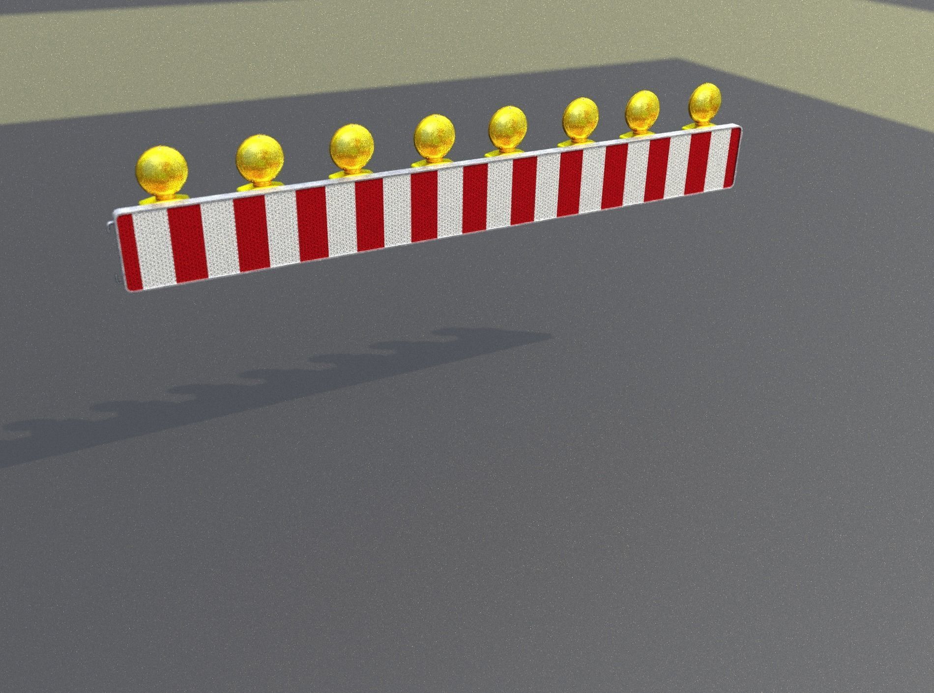 Construction Barrier 4 with warning lights 600-36 250x2400mm Low-poly 3D model_44