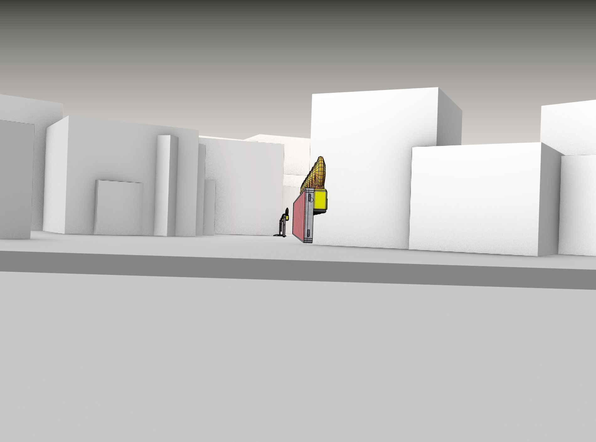 Construction Barrier 4 with warning lights 600-36 250x2400mm Low-poly 3D model_13