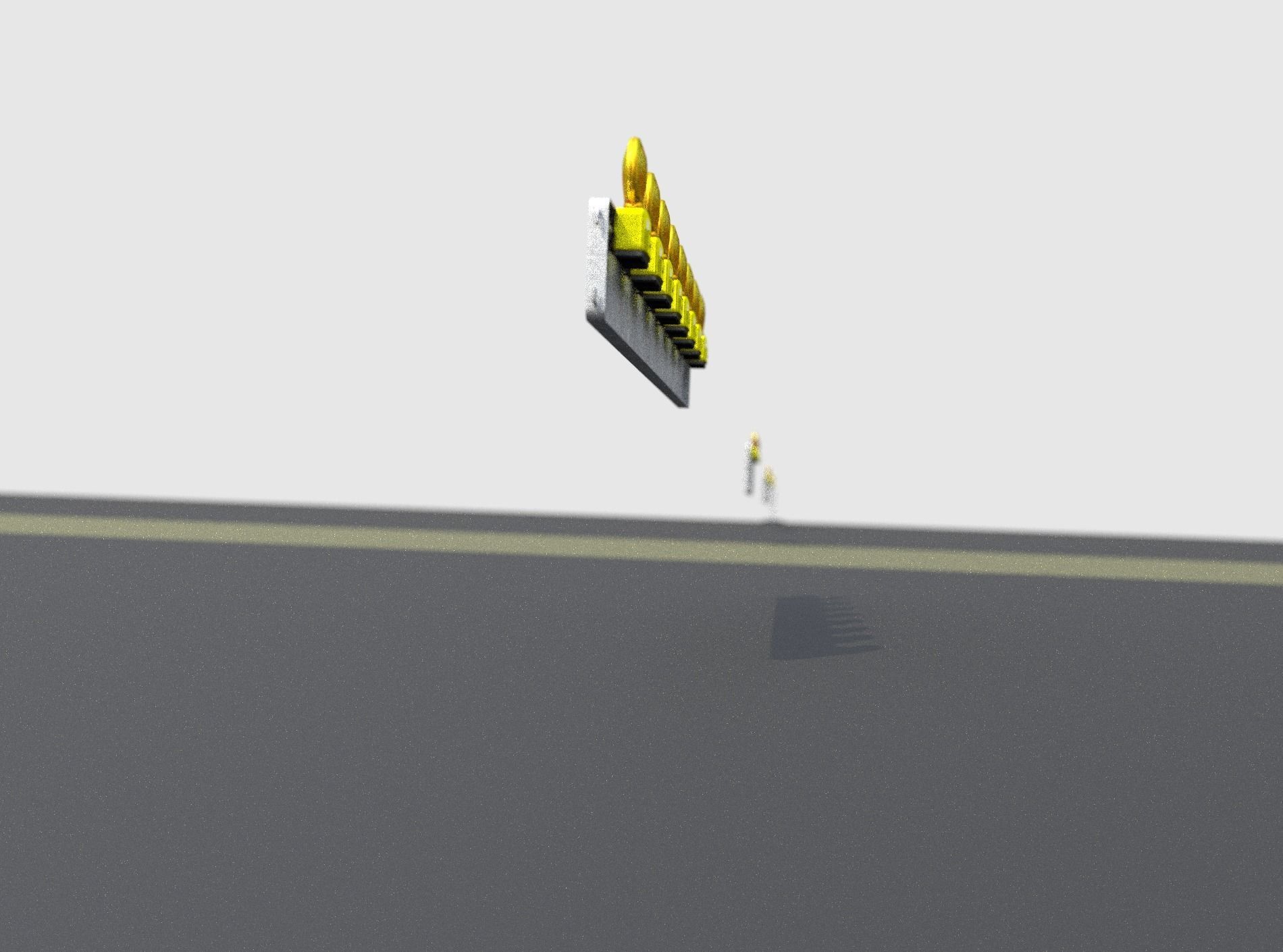 Construction Barrier 4 with warning lights 600-36 250x2400mm Low-poly 3D model_14