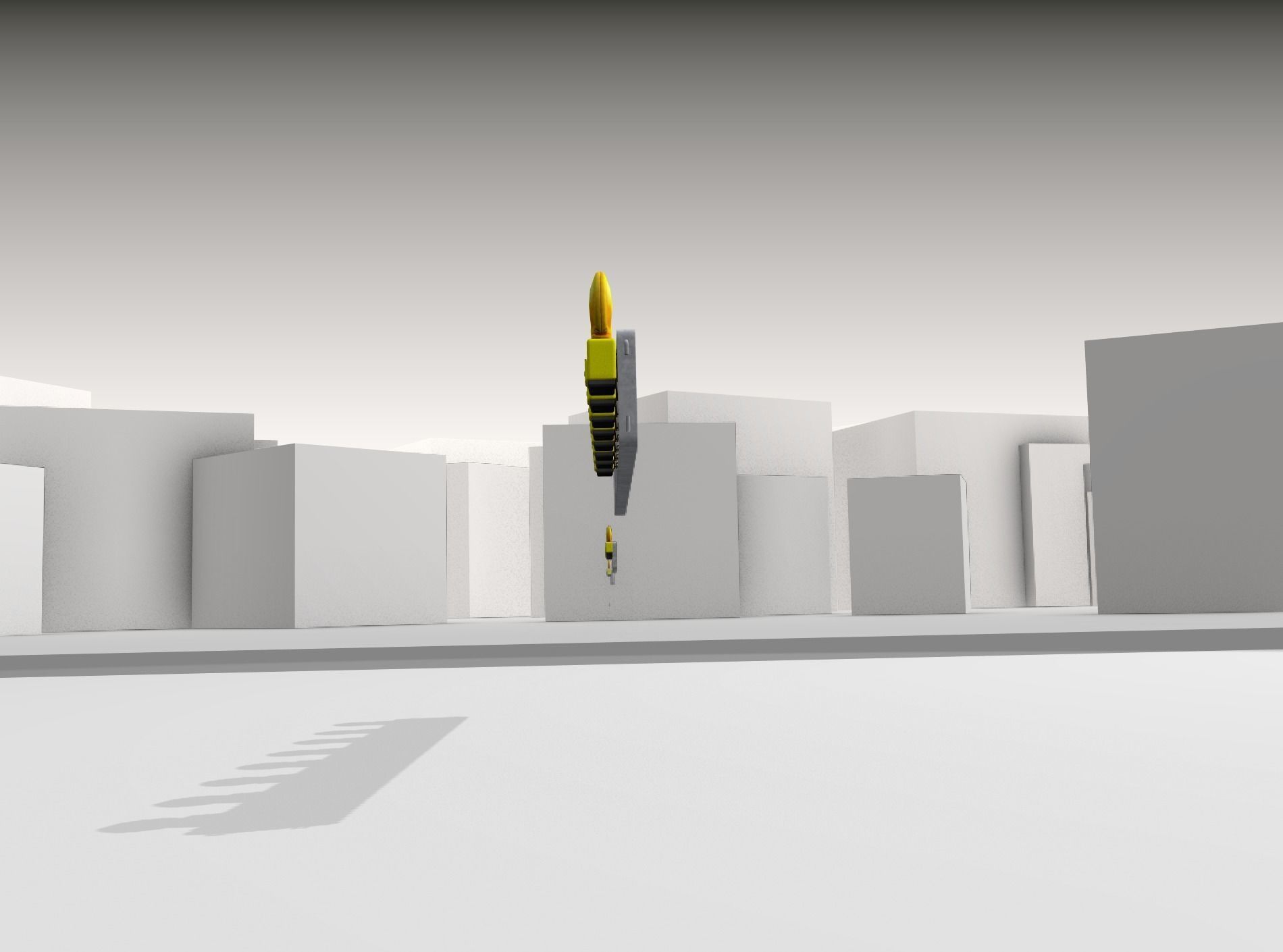 Construction Barrier 4 with warning lights 600-36 250x2400mm Low-poly 3D model_35