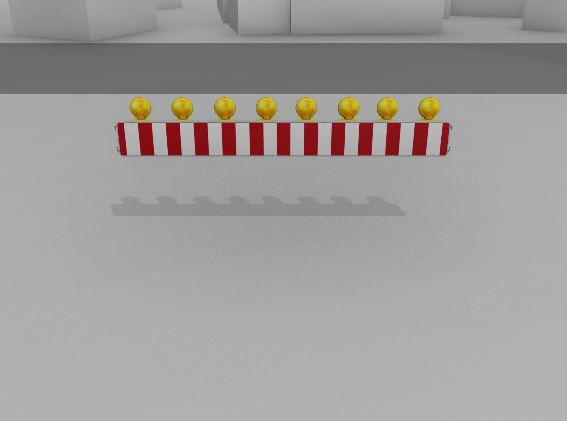 Construction Barrier 4 with warning lights 600-36 250x2400mm Low-poly 3D model_2