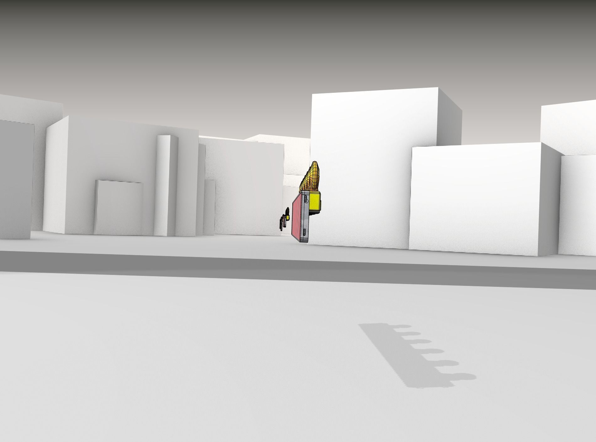 Construction Barrier 4 with warning lights 600-35 250x2000mm Low-poly 3D model_13