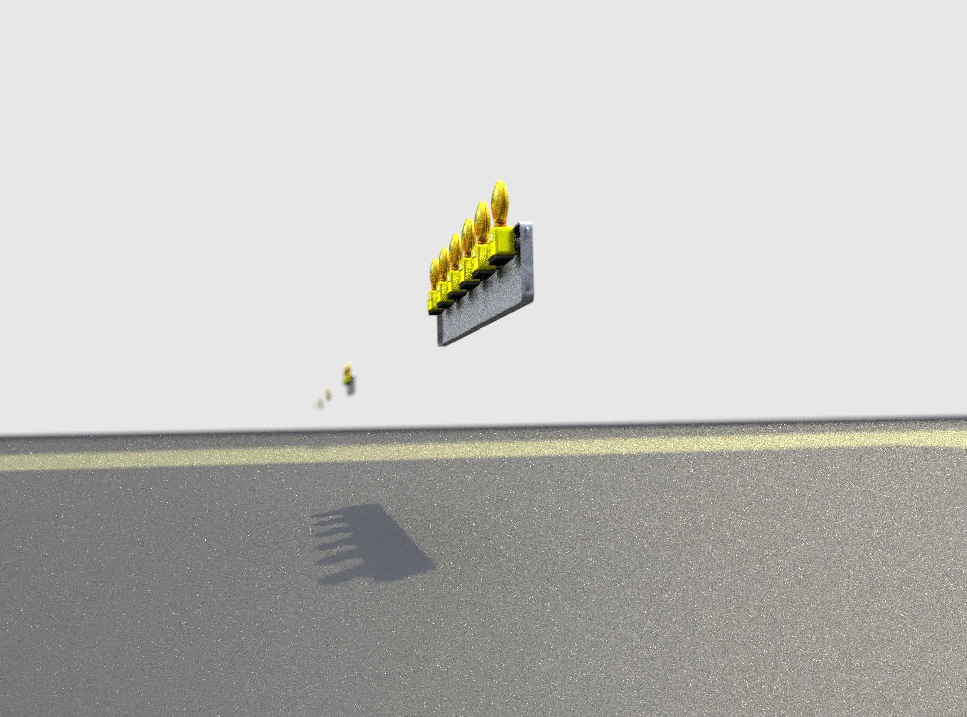 Construction Barrier 4 with warning lights 600-35 250x2000mm Low-poly 3D model_34