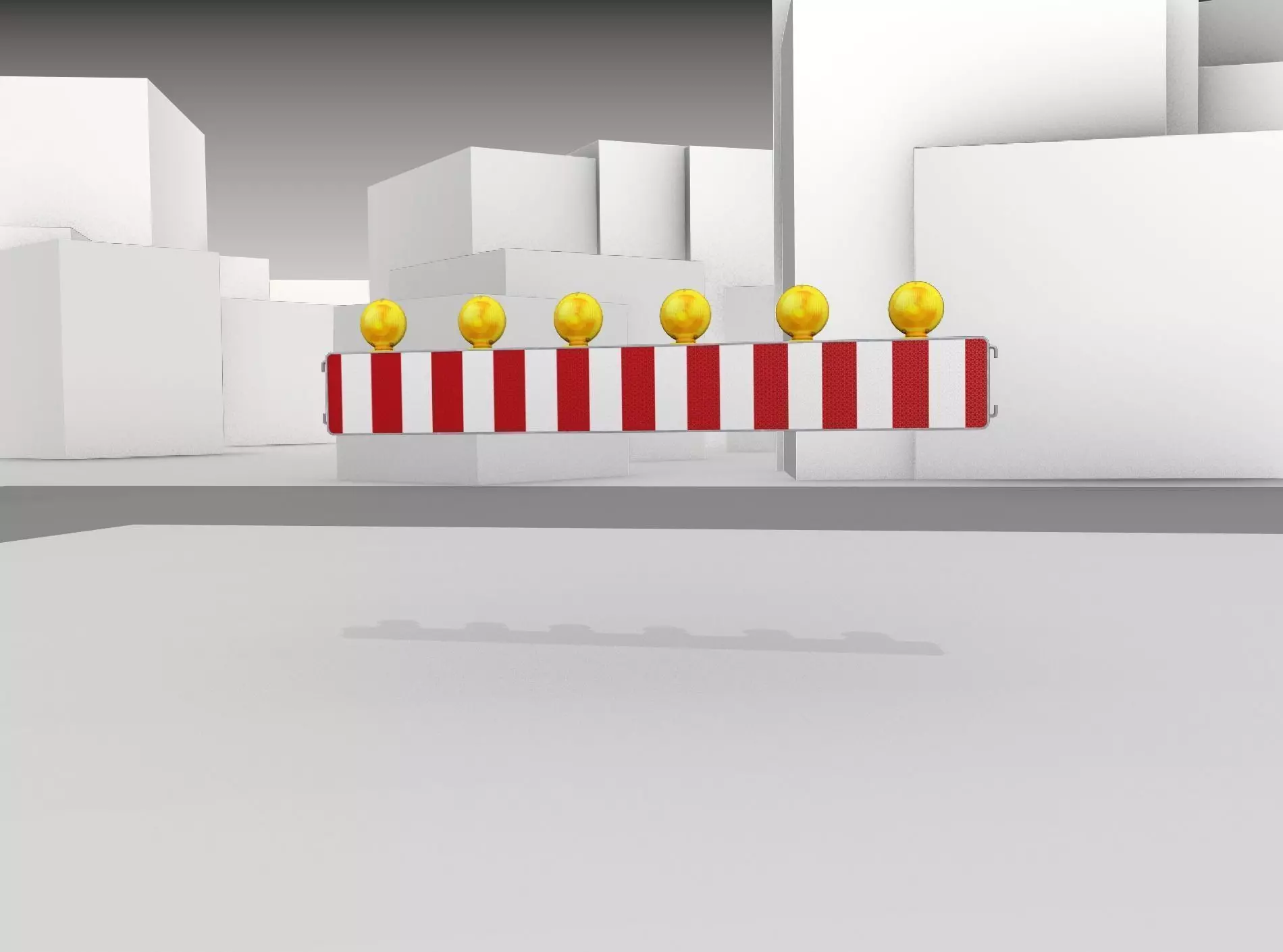 Construction Barrier 4 with warning lights 600-35 250x2000mm Low-poly 3D model_0