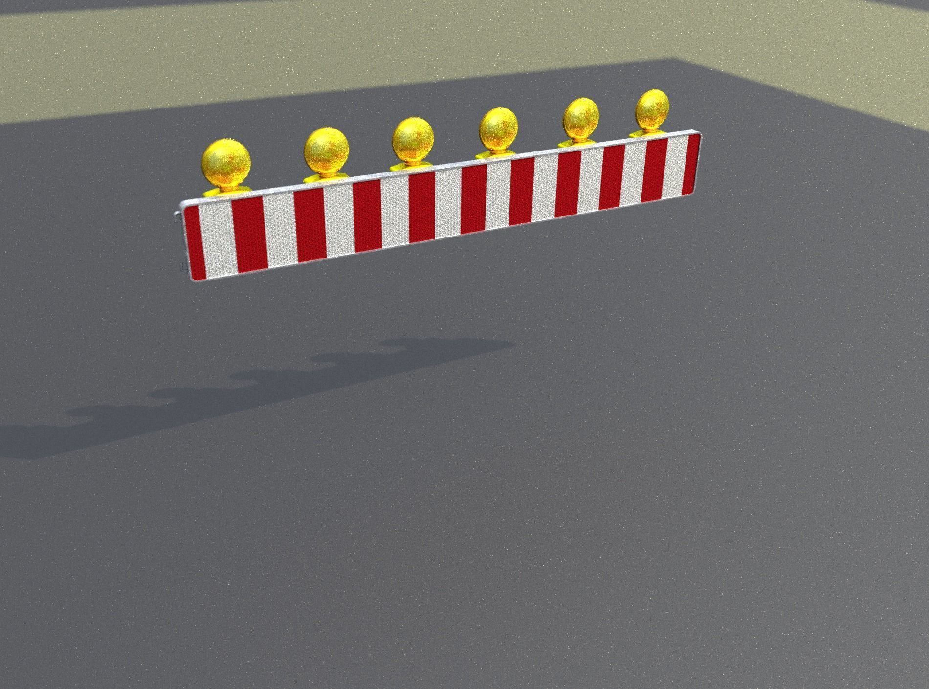 Construction Barrier 4 with warning lights 600-35 250x2000mm Low-poly 3D model_44