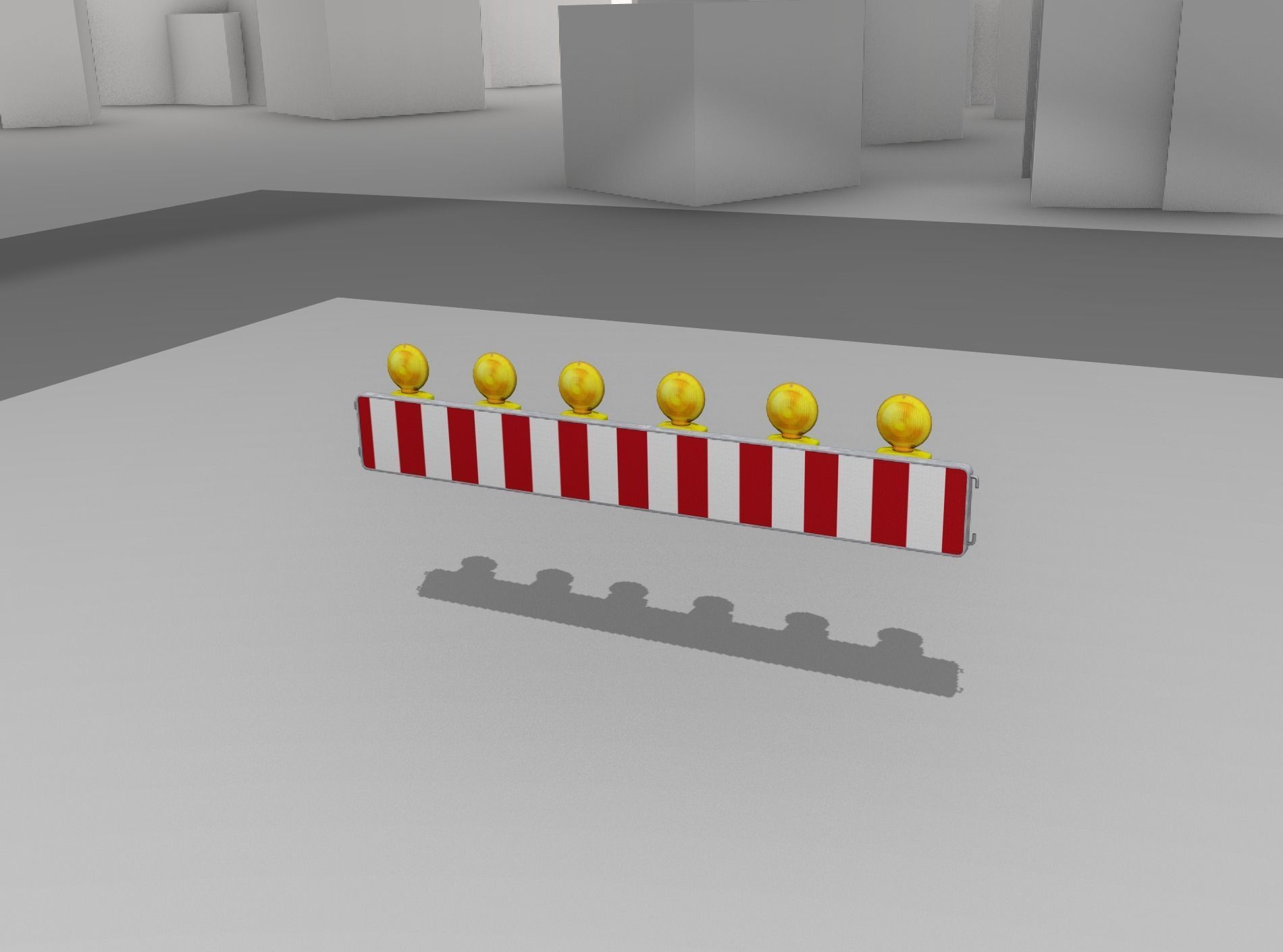 Construction Barrier 4 with warning lights 600-35 250x2000mm Low-poly 3D model_7