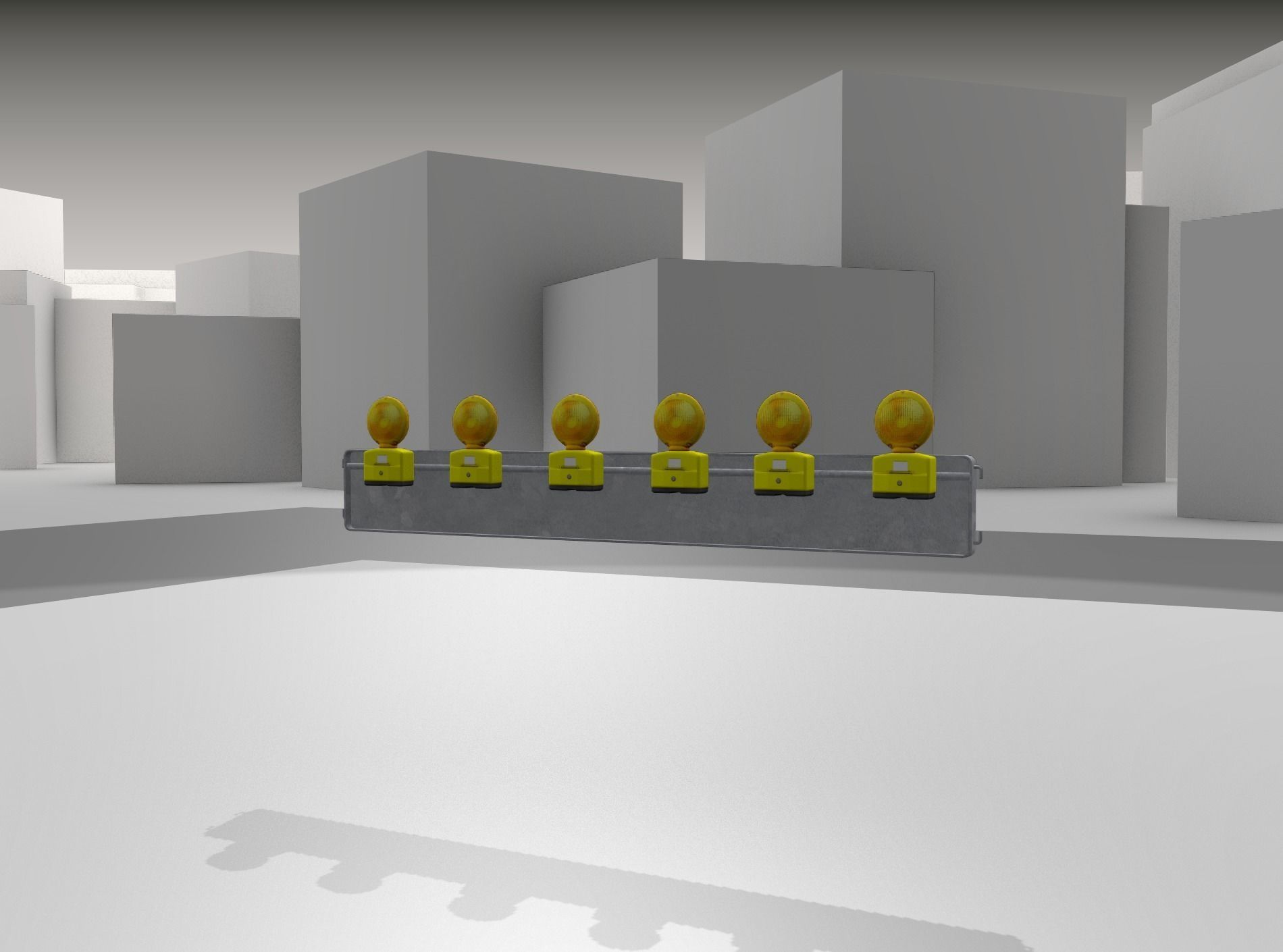 Construction Barrier 4 with warning lights 600-35 250x2000mm Low-poly 3D model_29