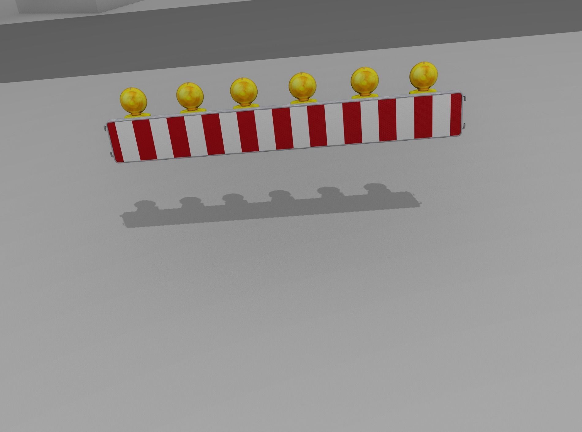 Construction Barrier 4 with warning lights 600-35 250x2000mm Low-poly 3D model_47