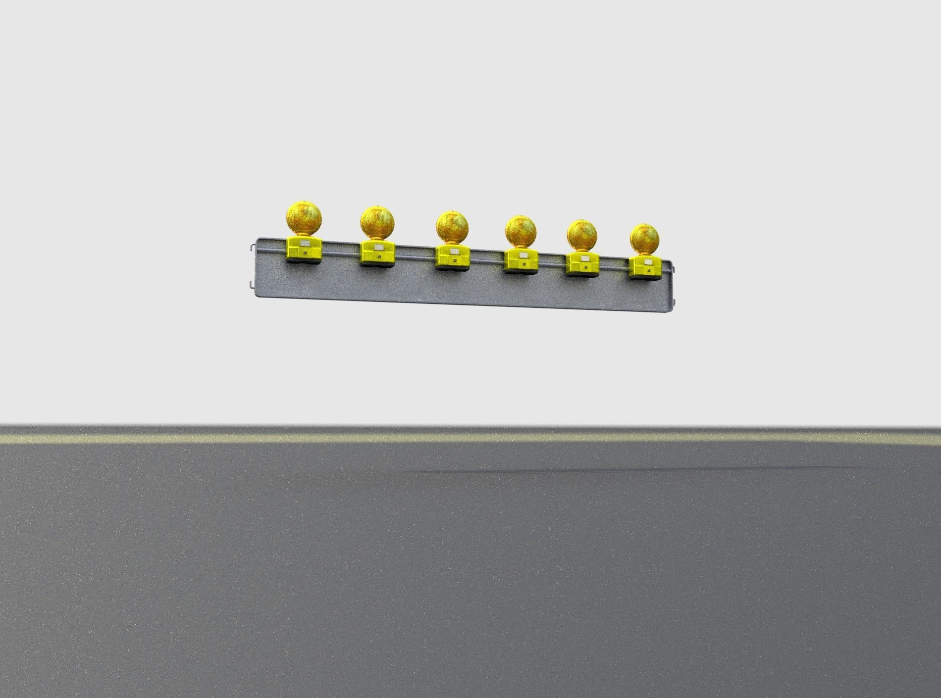 Construction Barrier 4 with warning lights 600-35 250x2000mm Low-poly 3D model_24